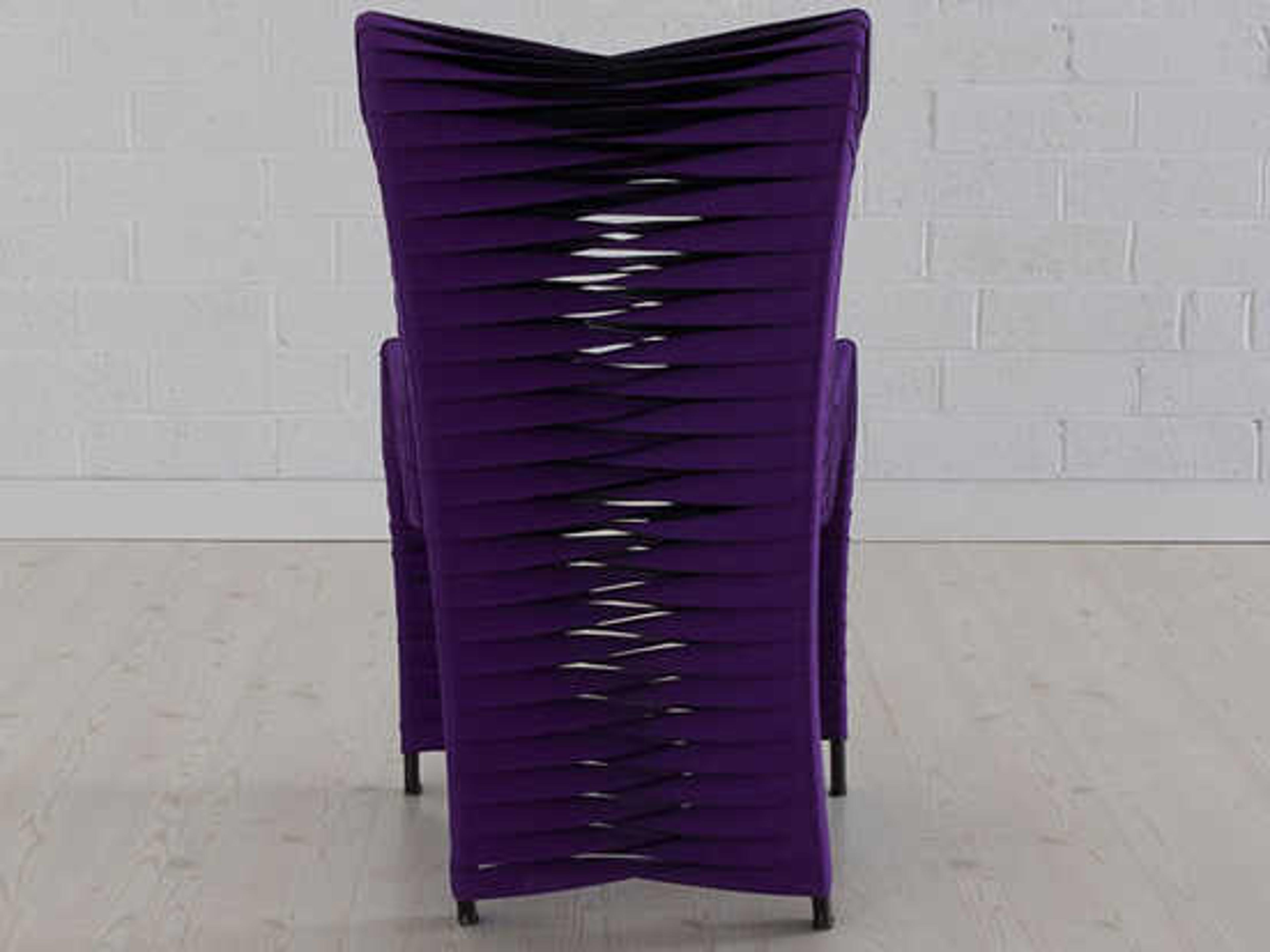 Phillips Collection Seat Belt Purple Upholstered Side Dining Chair