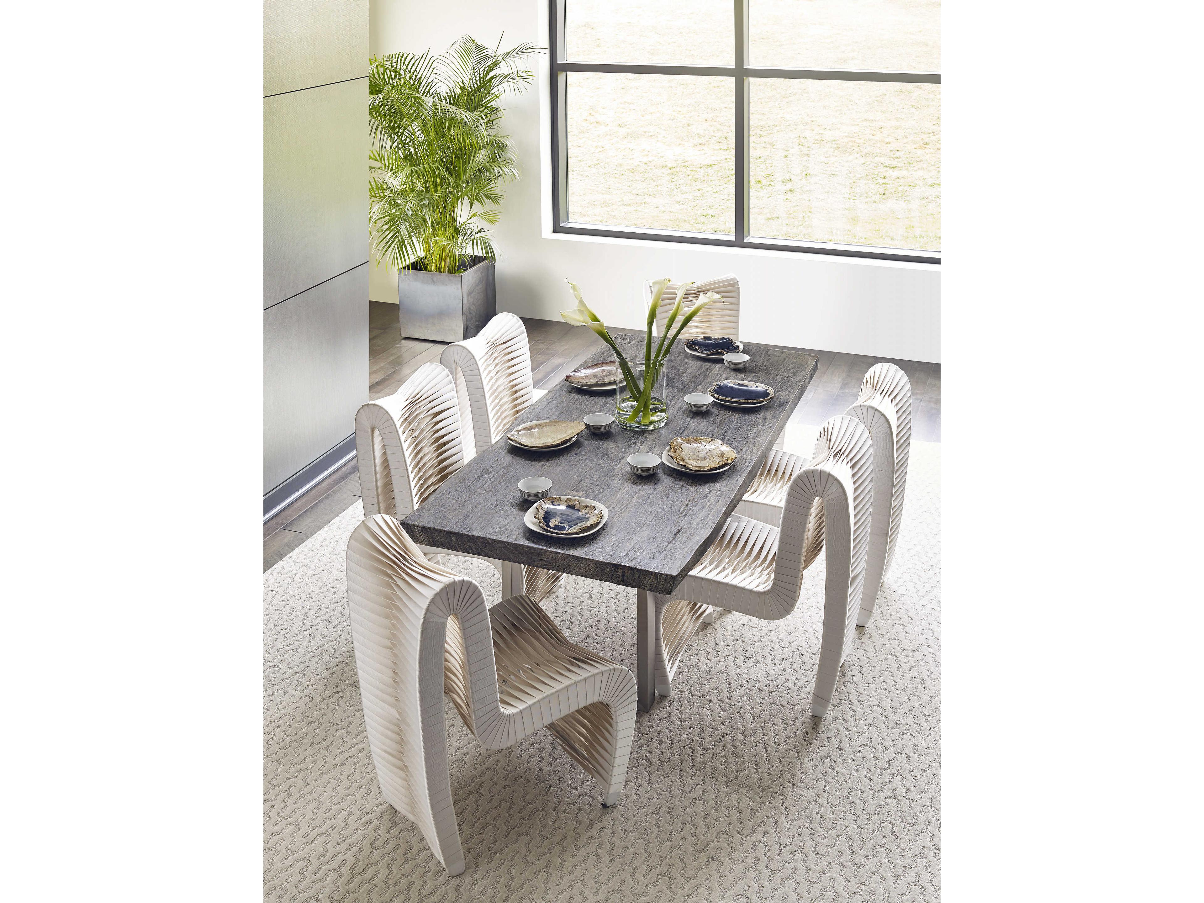 Phillips Collection Seat Belt White Upholstered Side Dining Chair