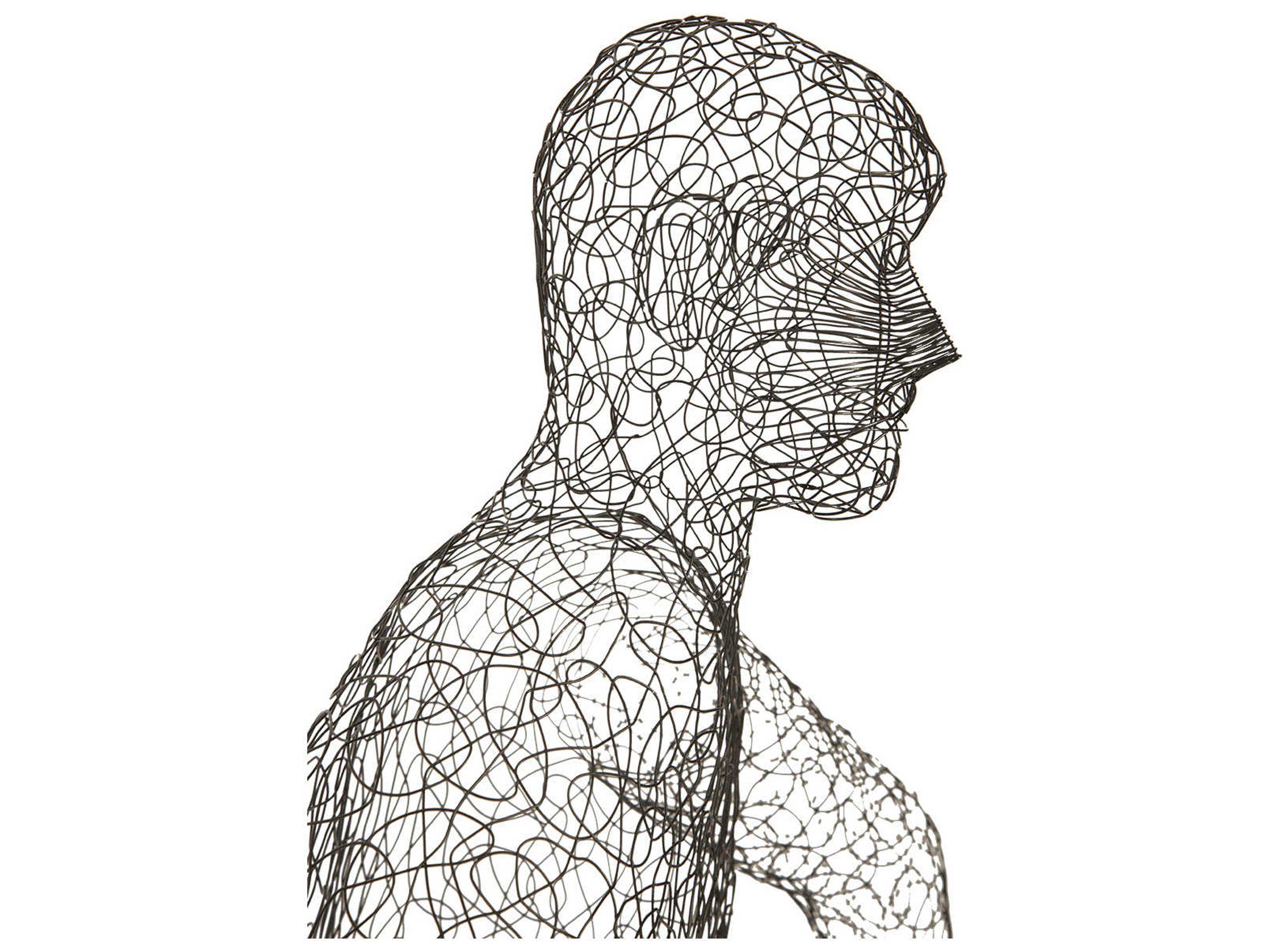 Phillips Collection Black Crazy Wire Lounging Male Sculpture