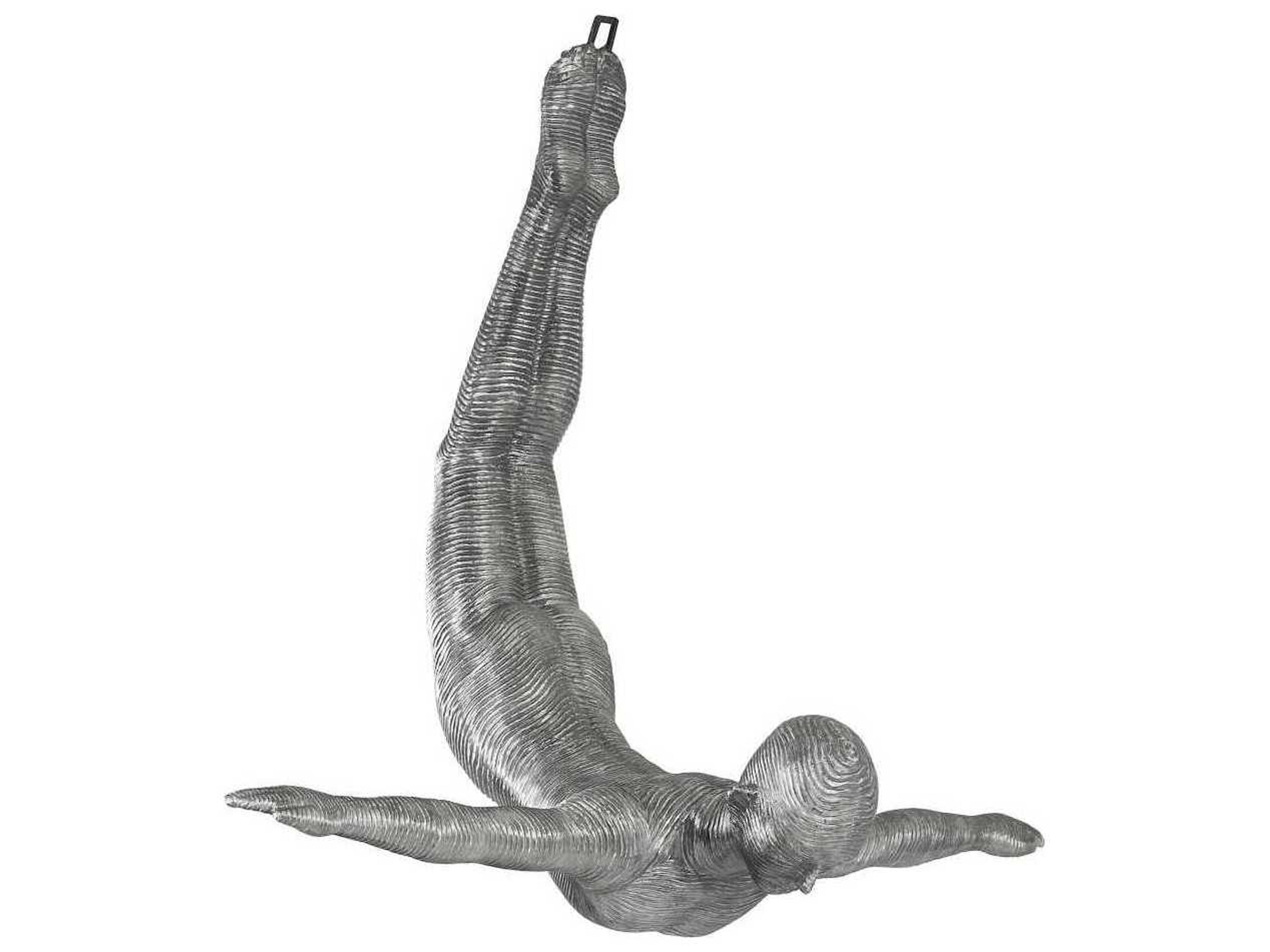 Diving Wall Sculpture Large Aluminum Modern