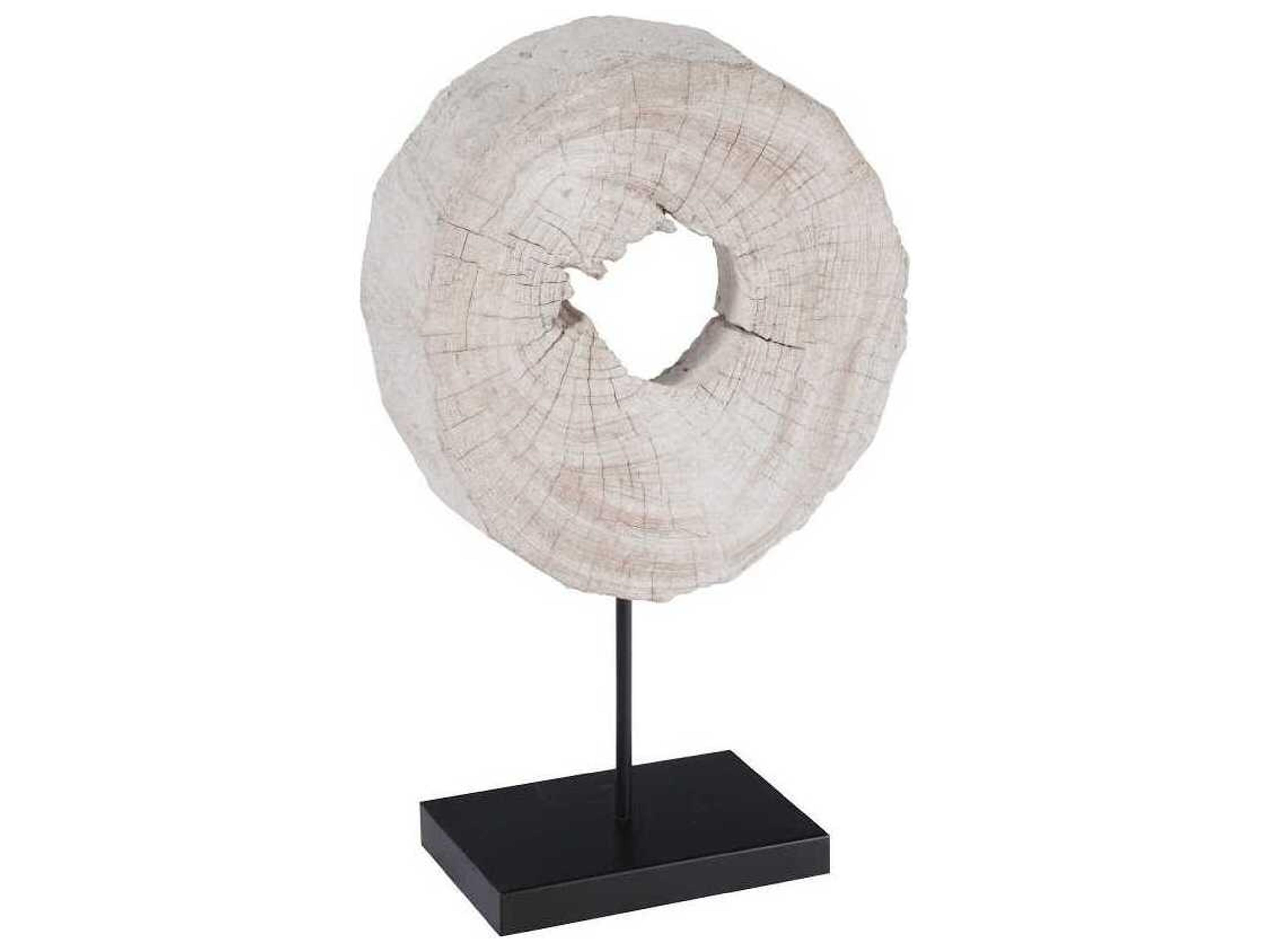 Phillips Collection Eroded Wood Circle Sculpture on Stand