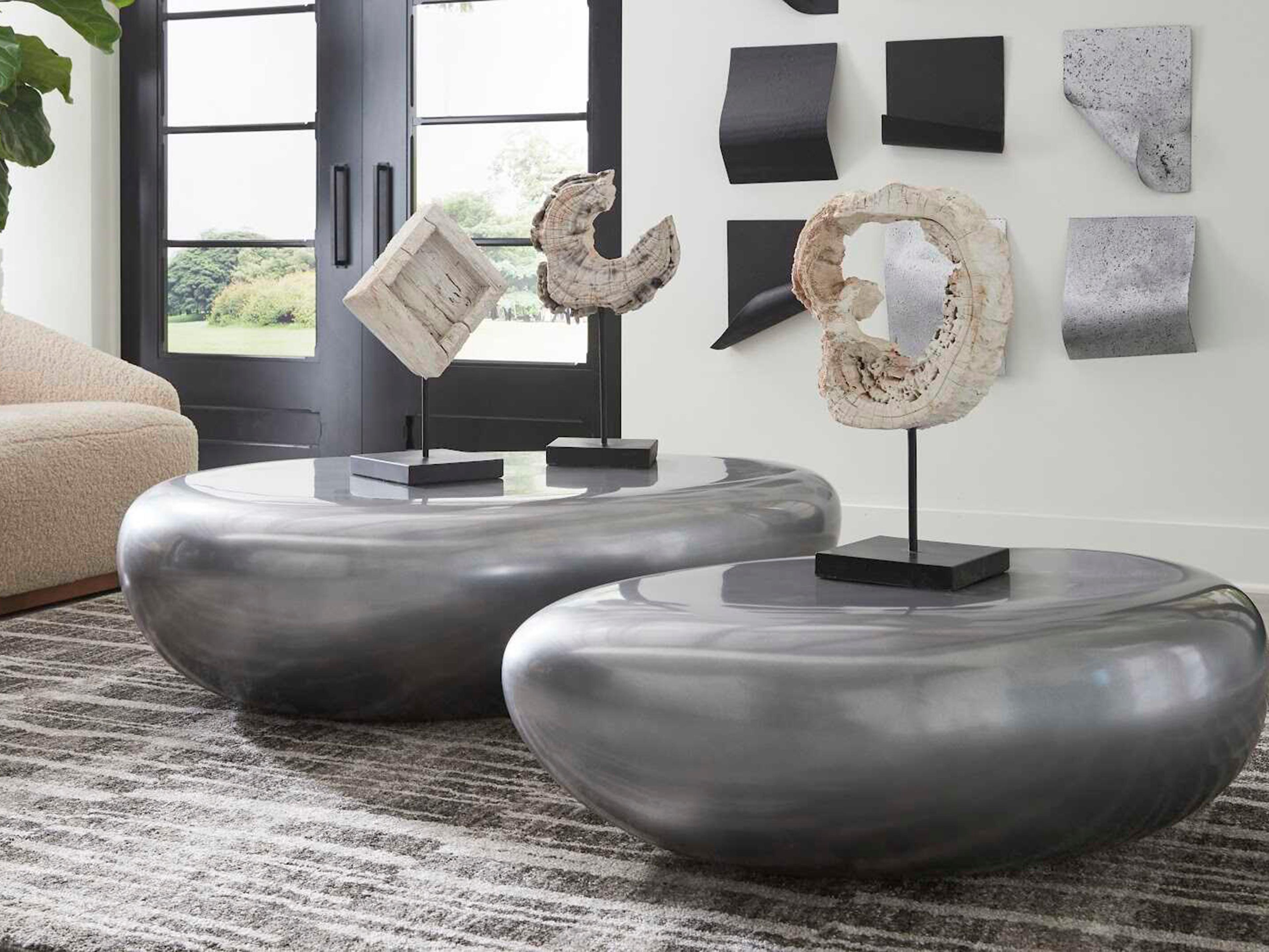 Phillips Collection Eroded Wood Circle Sculpture on Stand