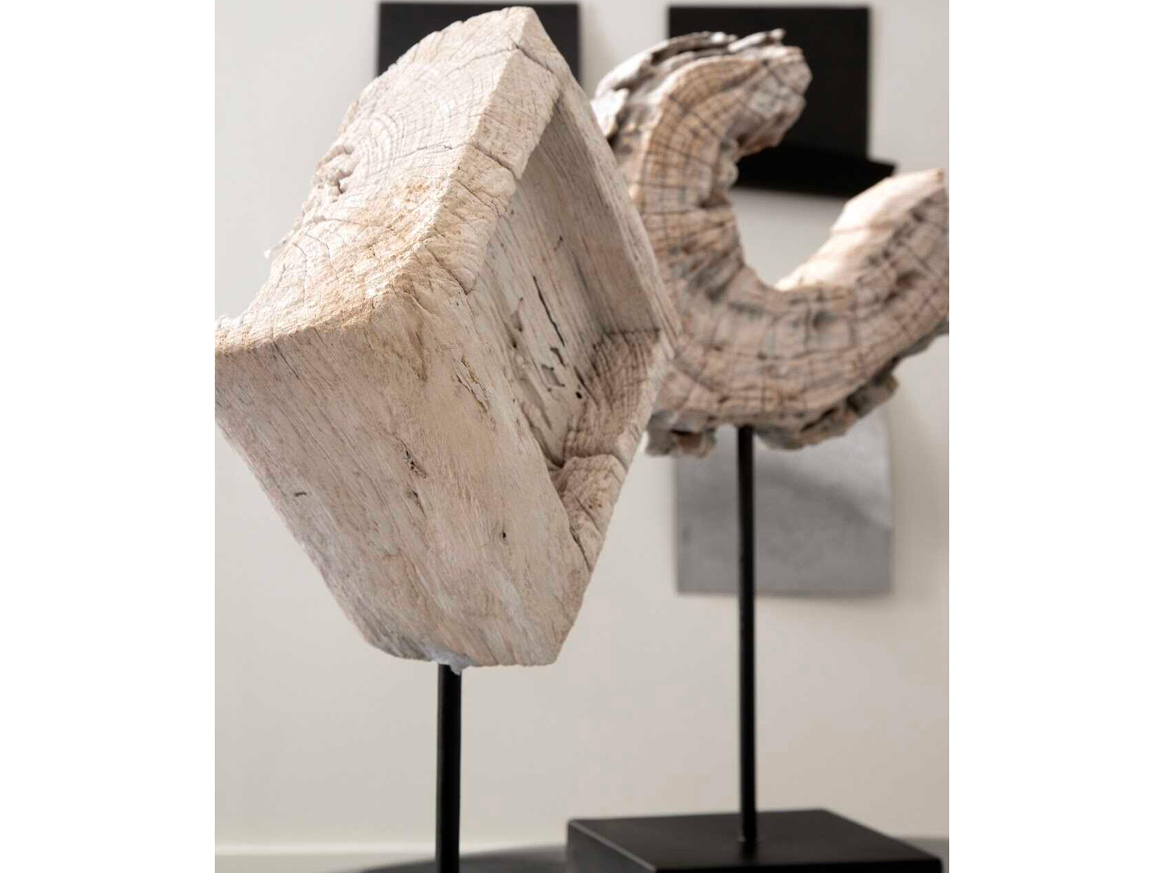 Phillips Collection Eroded Wood C Sculpture on Stand