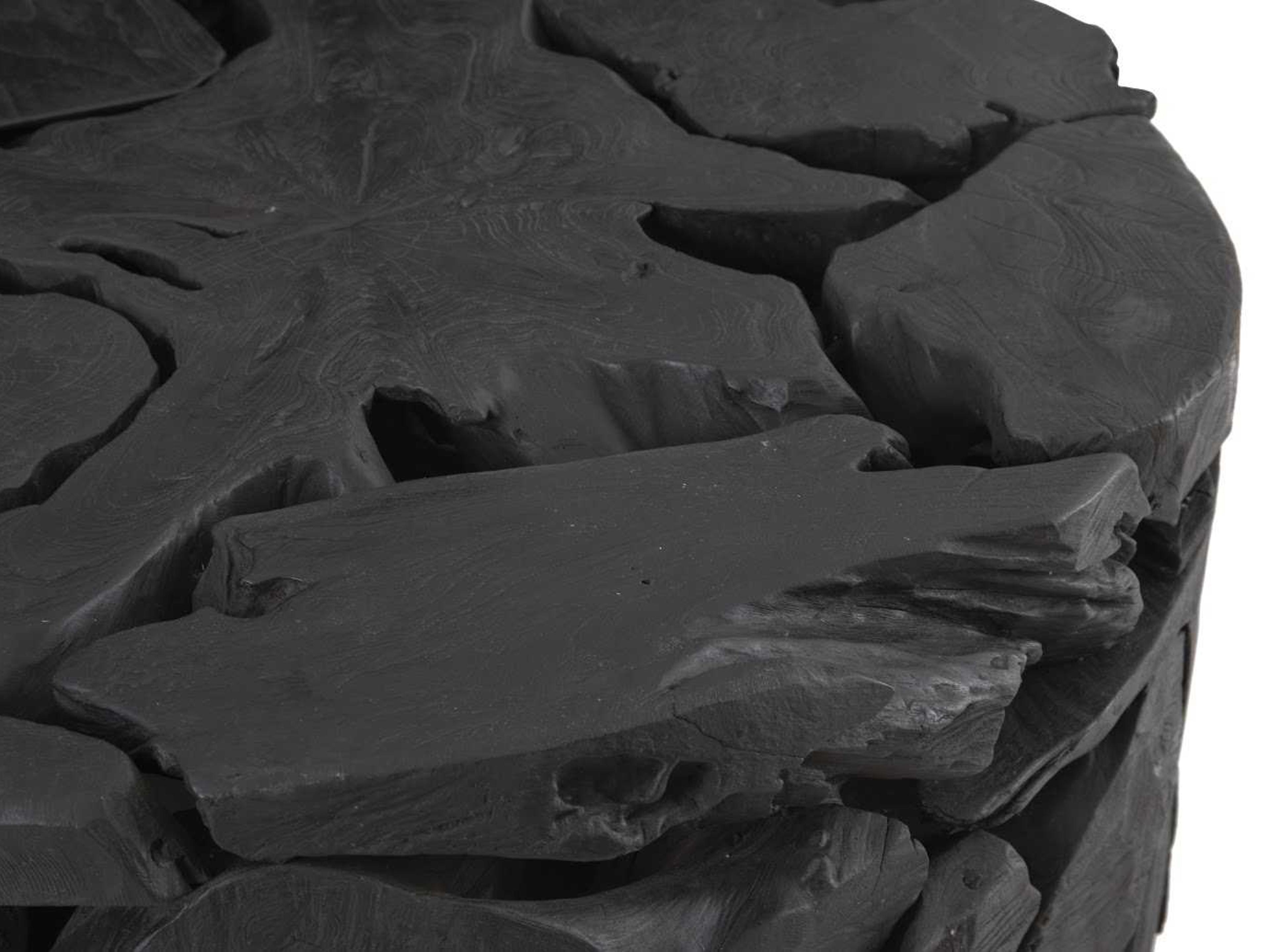 Phillips Collection Round Wood Black Coffee Table