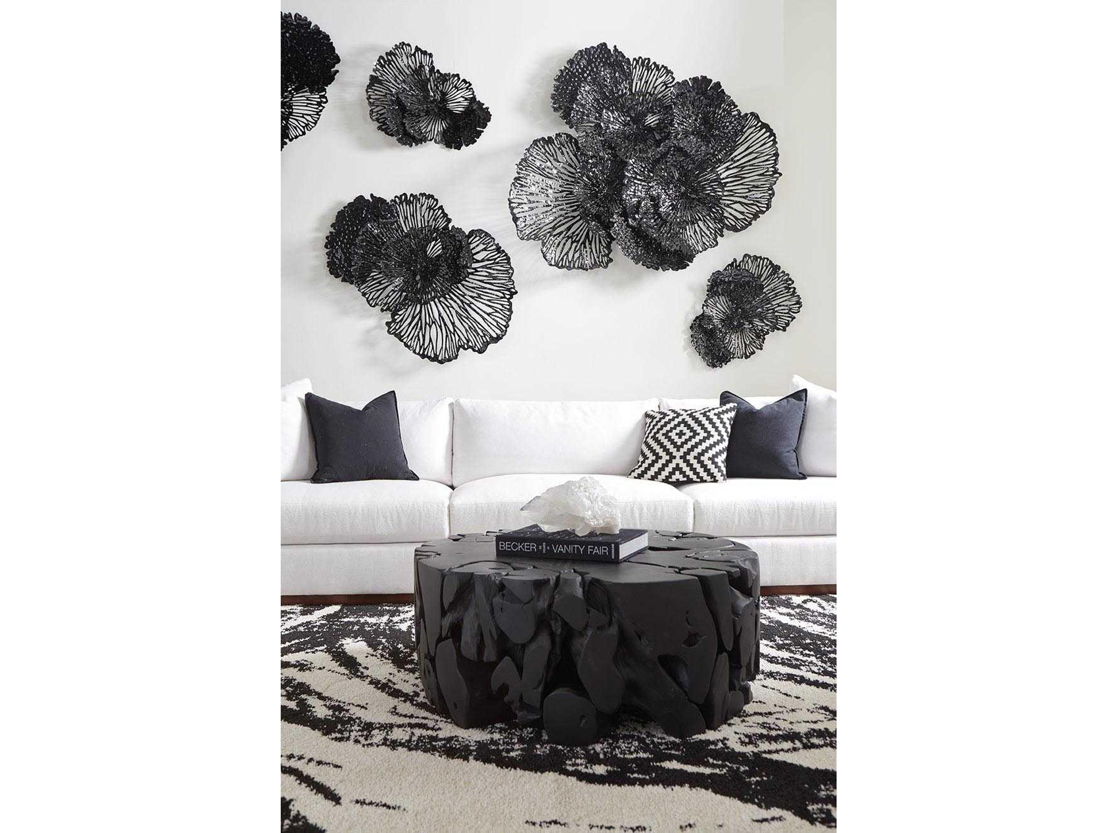 Phillips Collection Round Wood Black Coffee Table