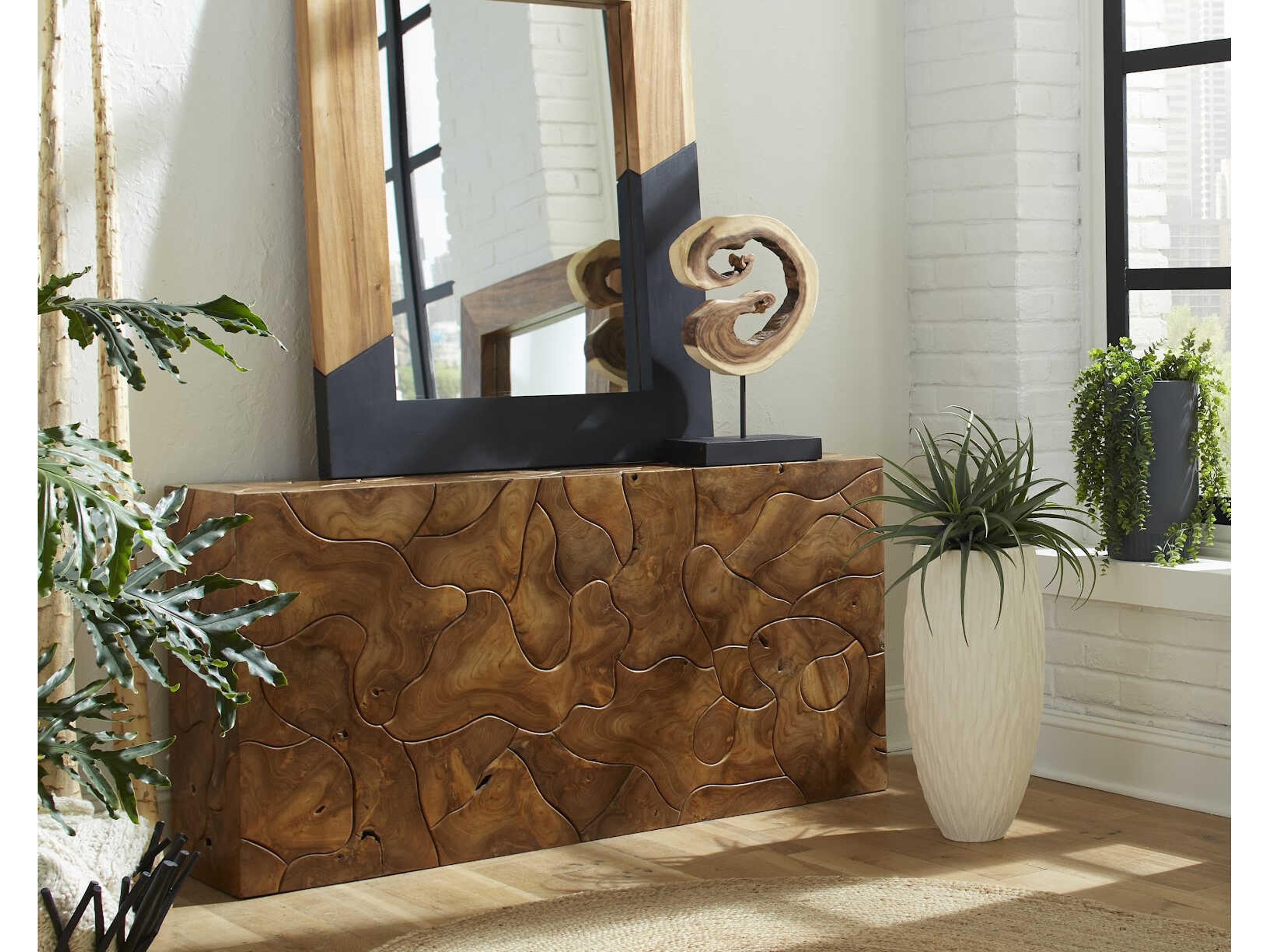 Phillips Collection Rectangular Wood Natural Console Table