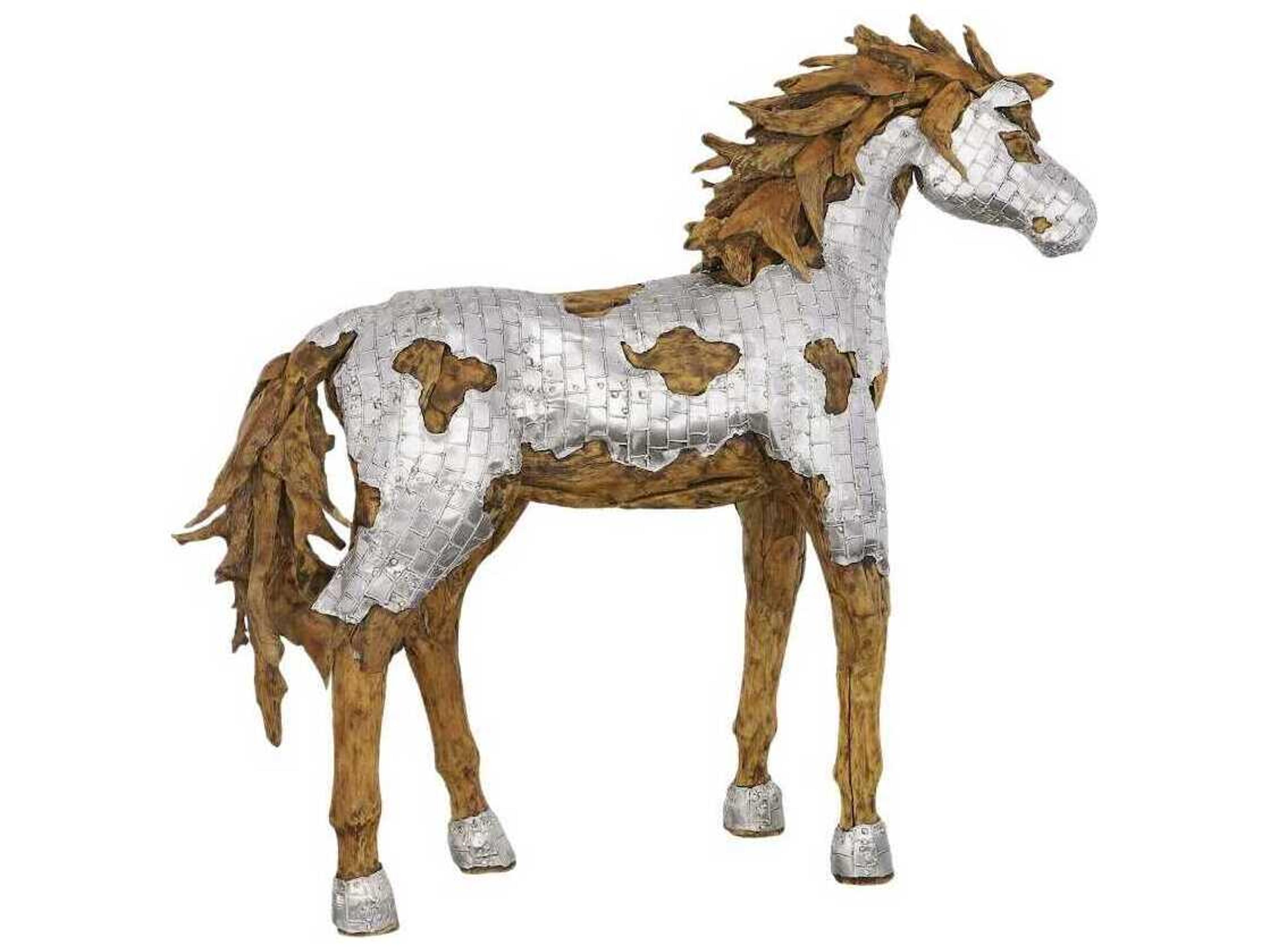 Phillips Collection Silver Brown Walking Mustang Horse Woodland Sculpture