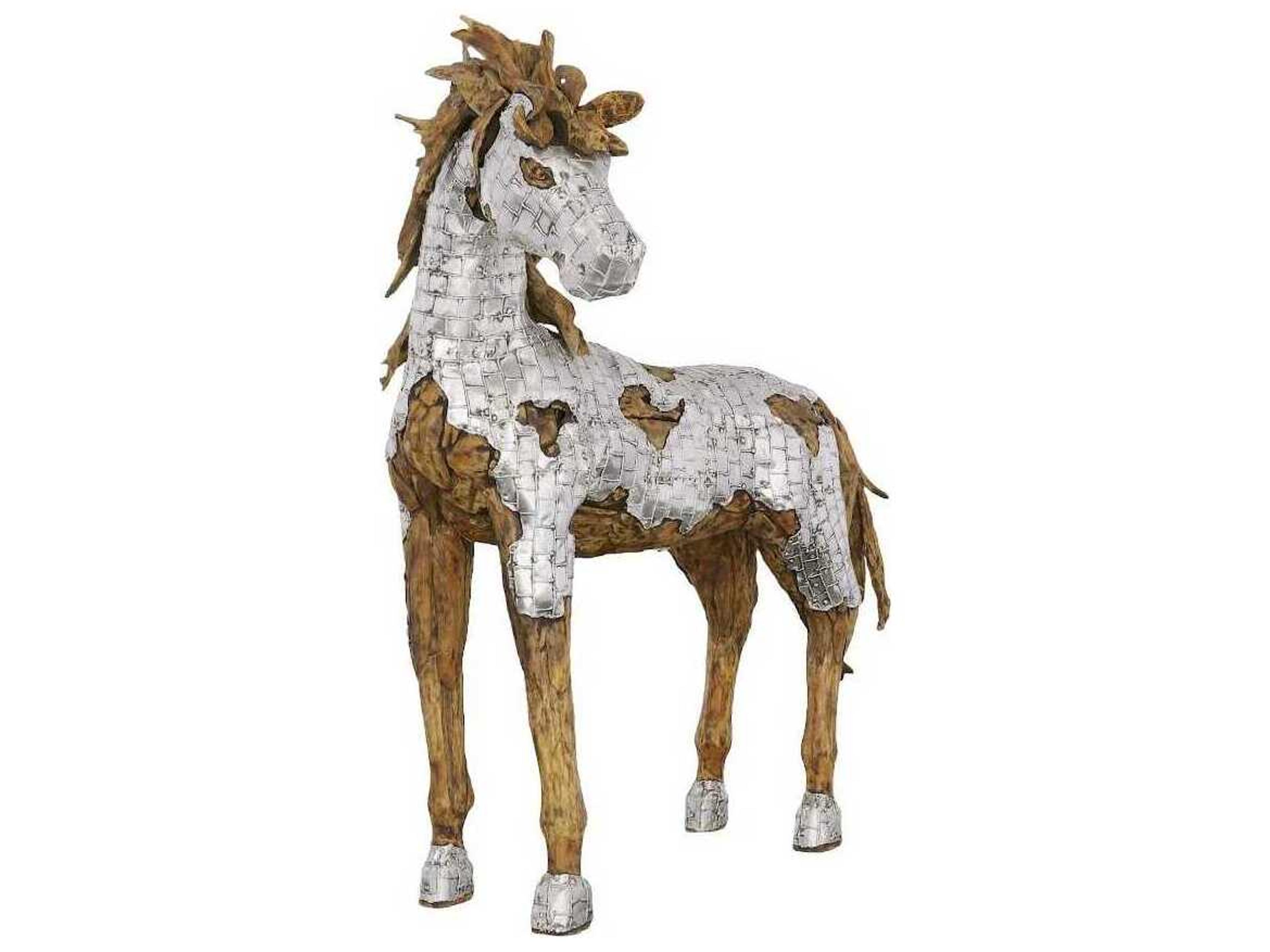 Phillips Collection Silver Brown Standing Mustang Horse Woodland Sculpture