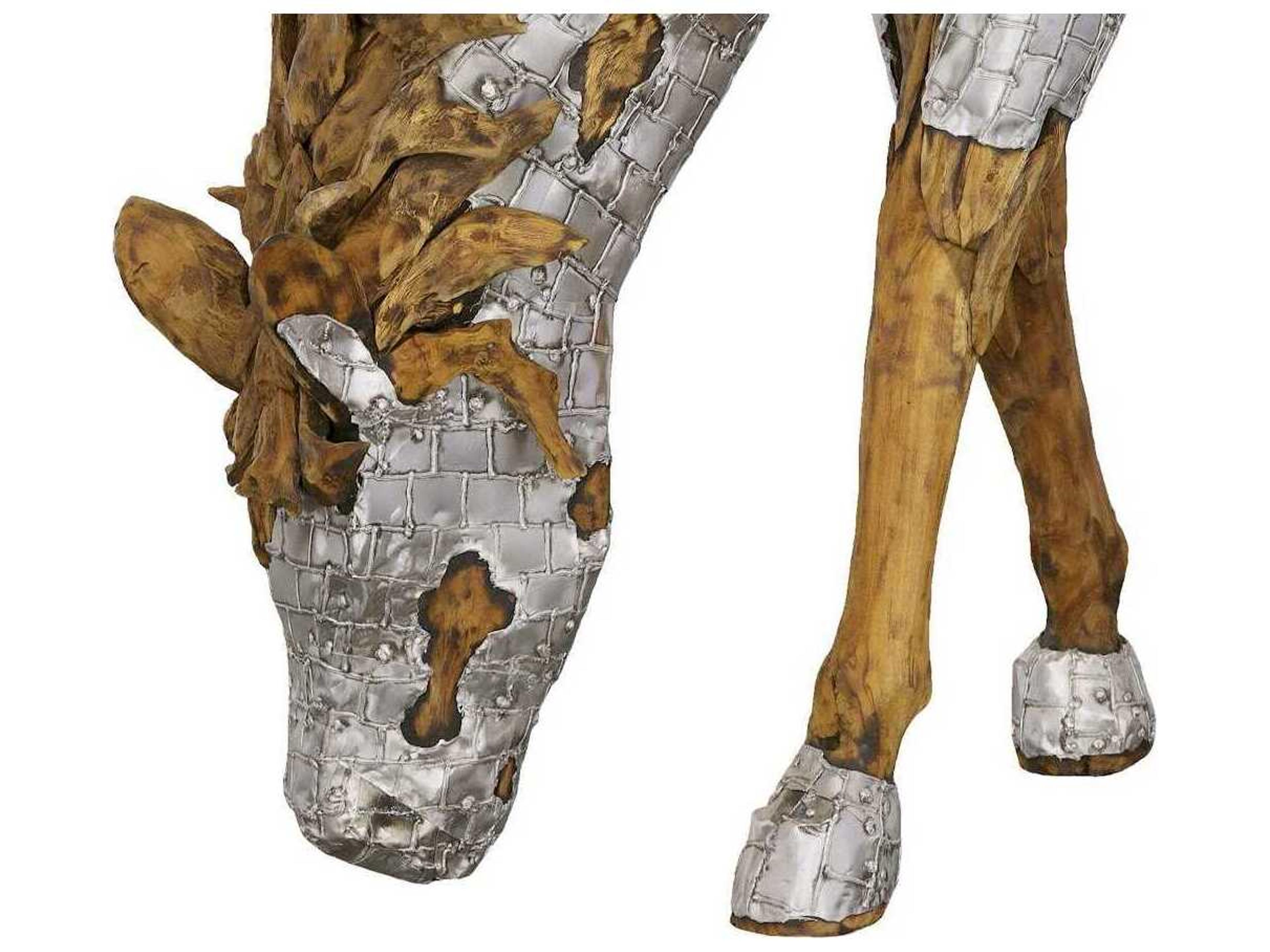 Phillips Collection Silver Brown Grazing Mustang Horse Woodland Sculpture