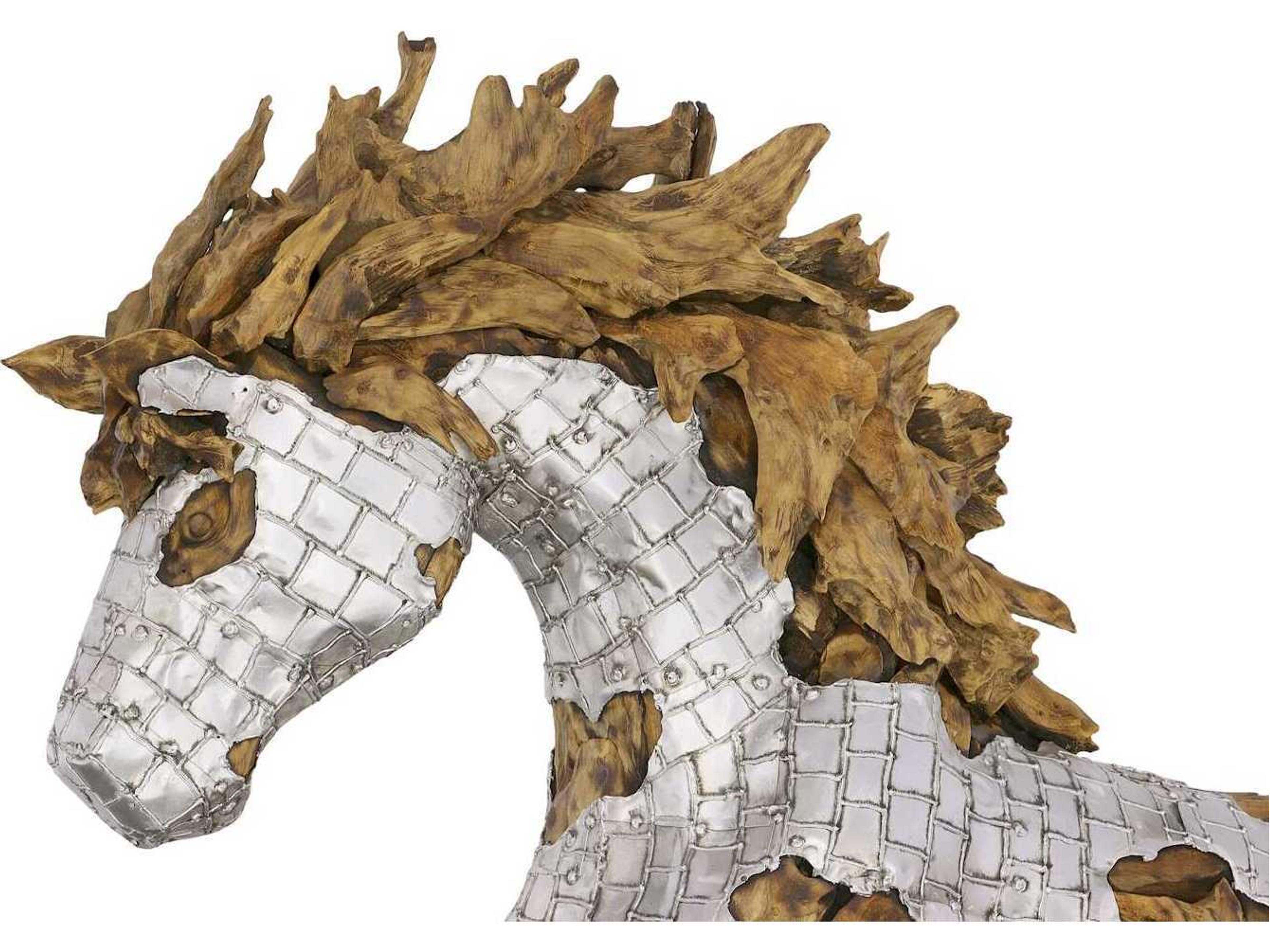 Phillips Collection Silver Brown Galloping Mustang Horse Woodland Sculpture