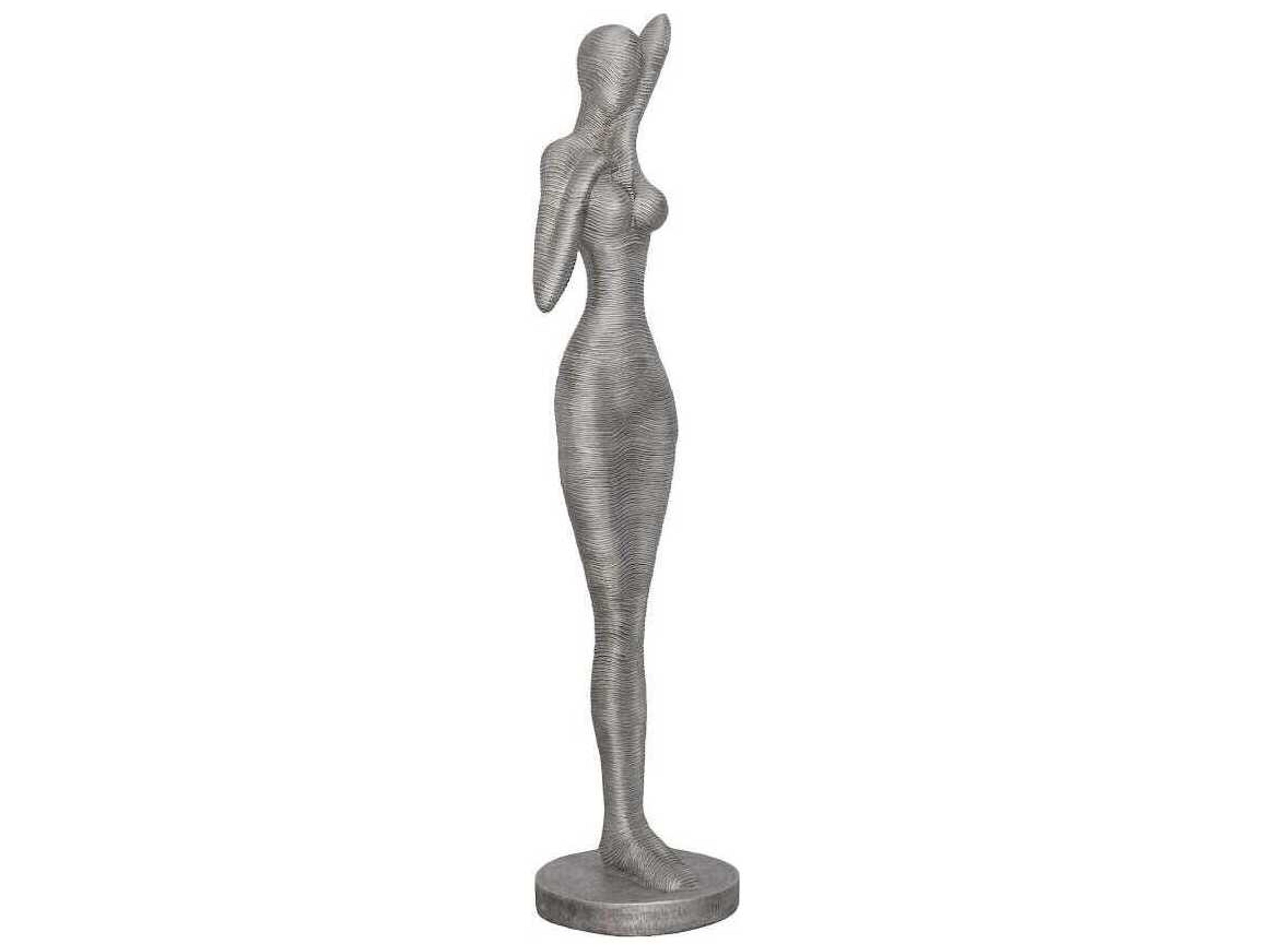 Silver Admiring Standing Sculpture