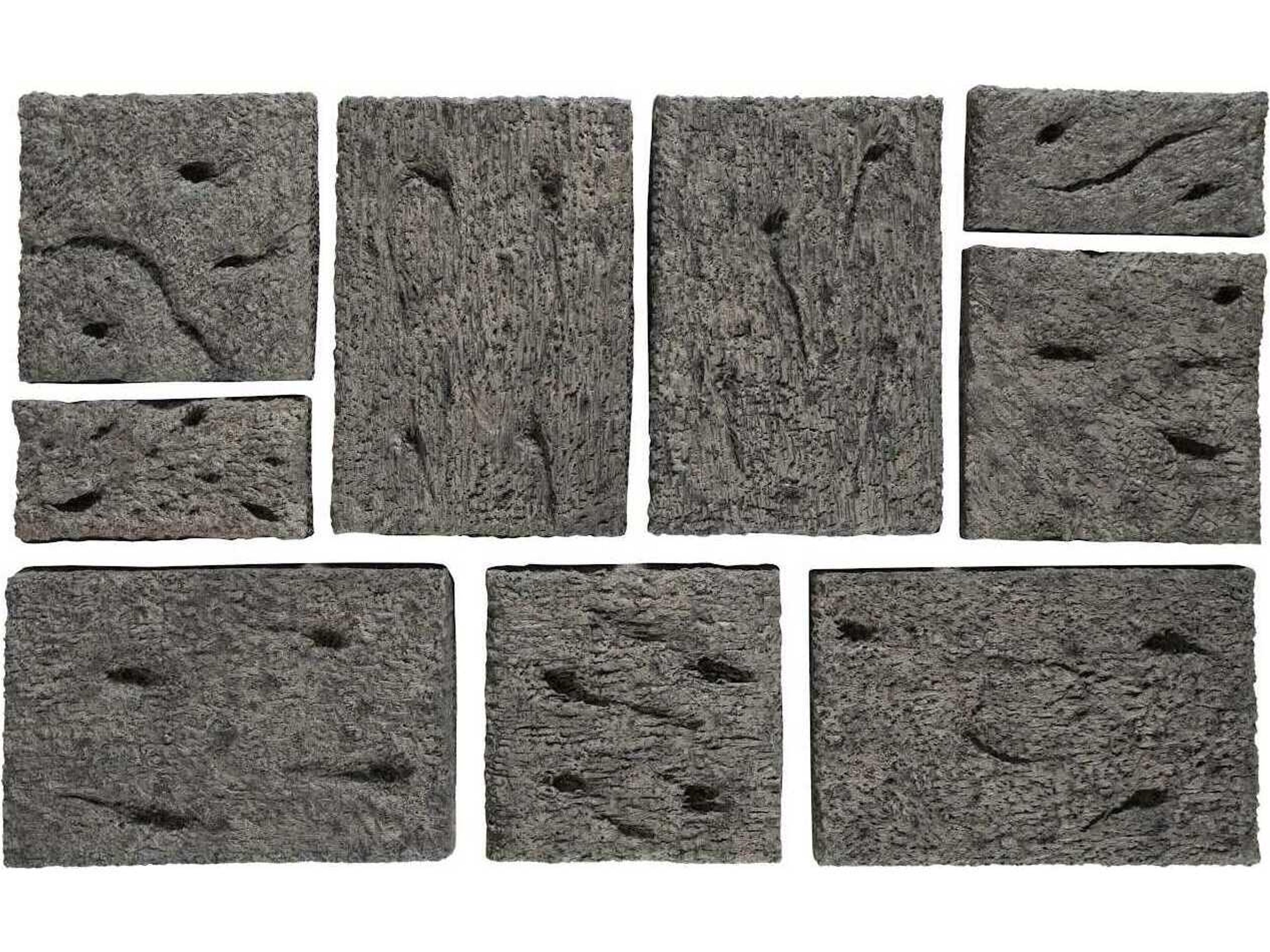 Etched Rock Puzzle Wall Tiles Set of 9