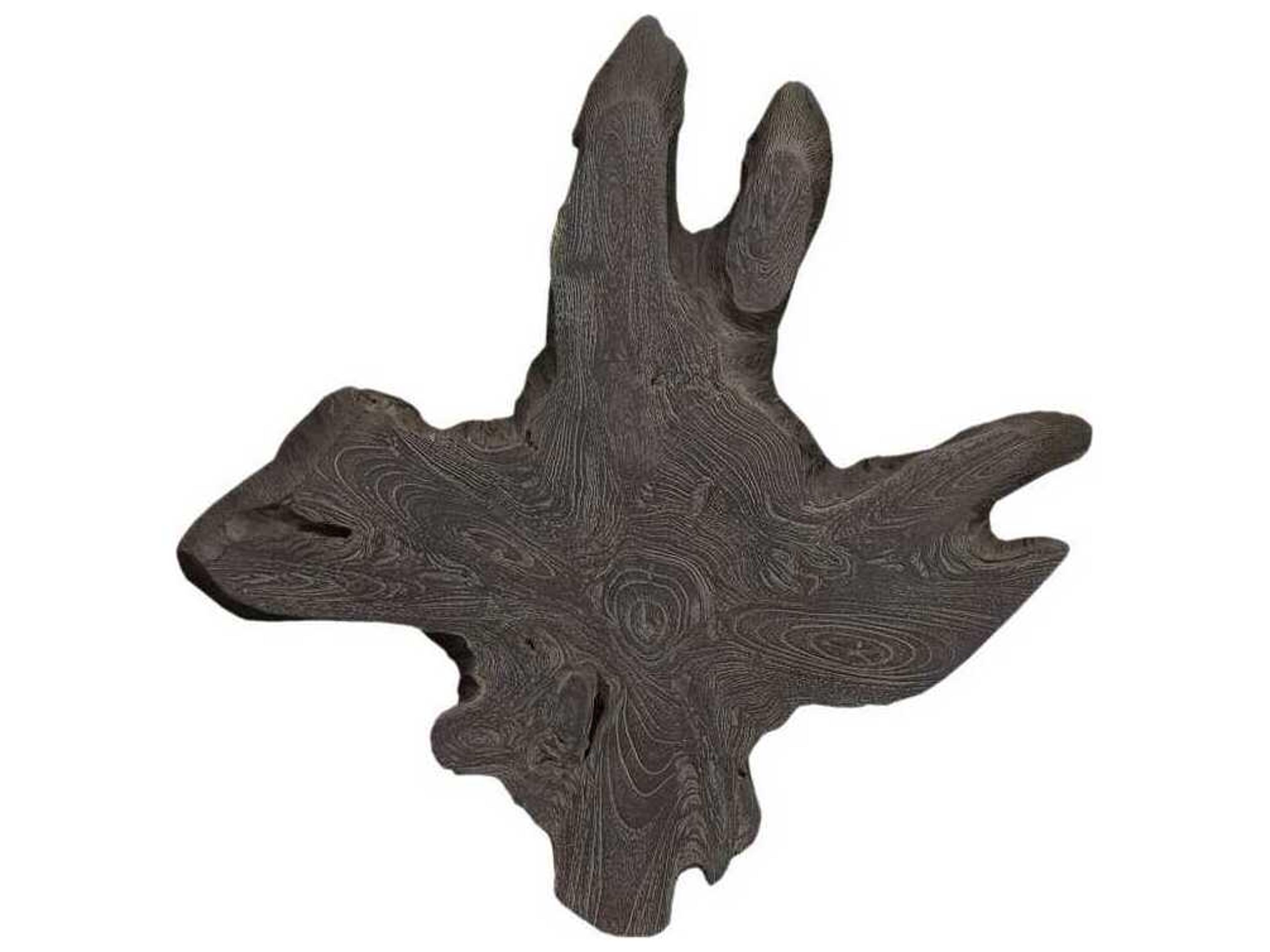 Freeform Dark Gray Teak Wall Slice