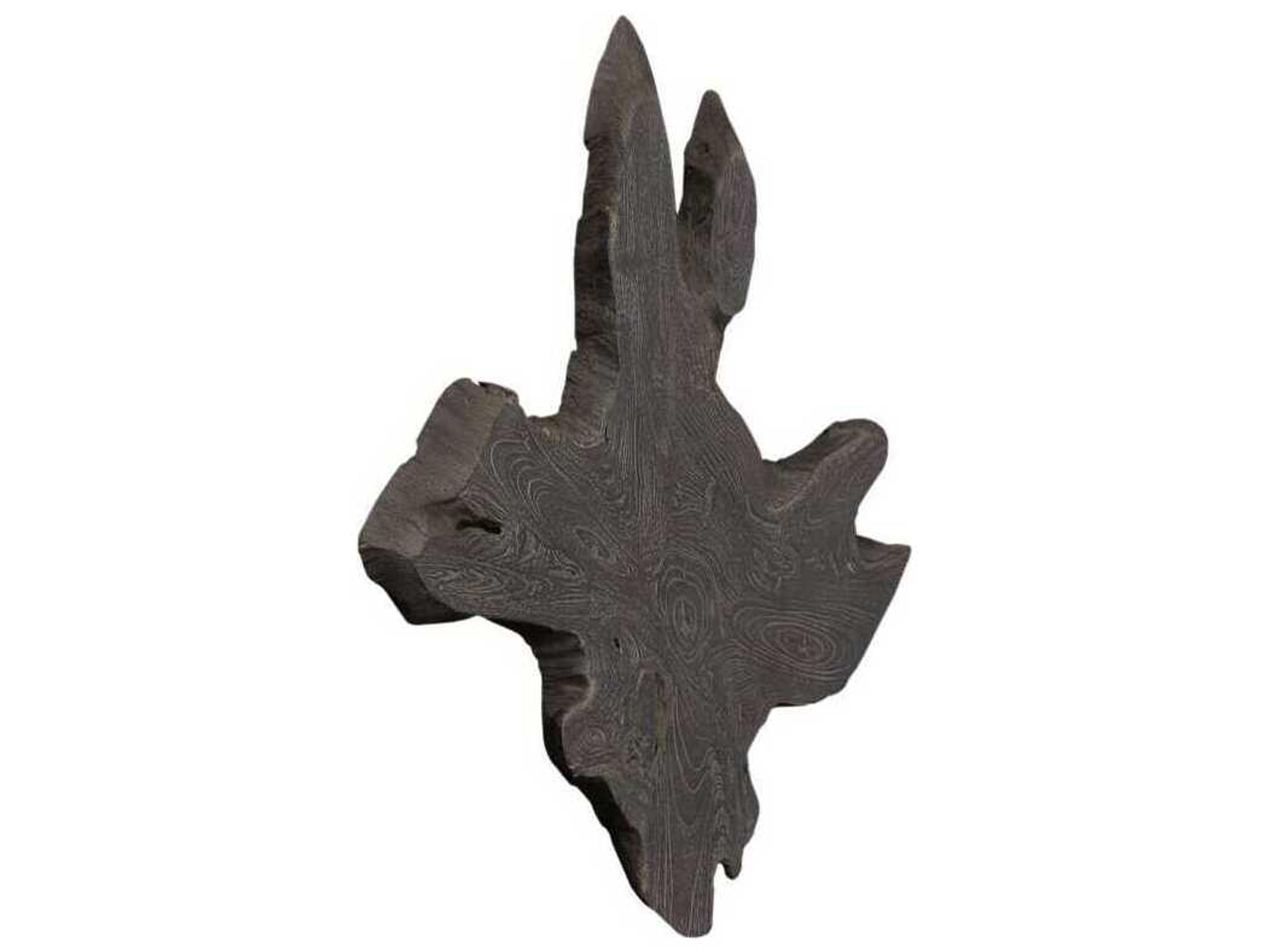 Phillips Collection Freeform Dark Gray Teak Wall Slice