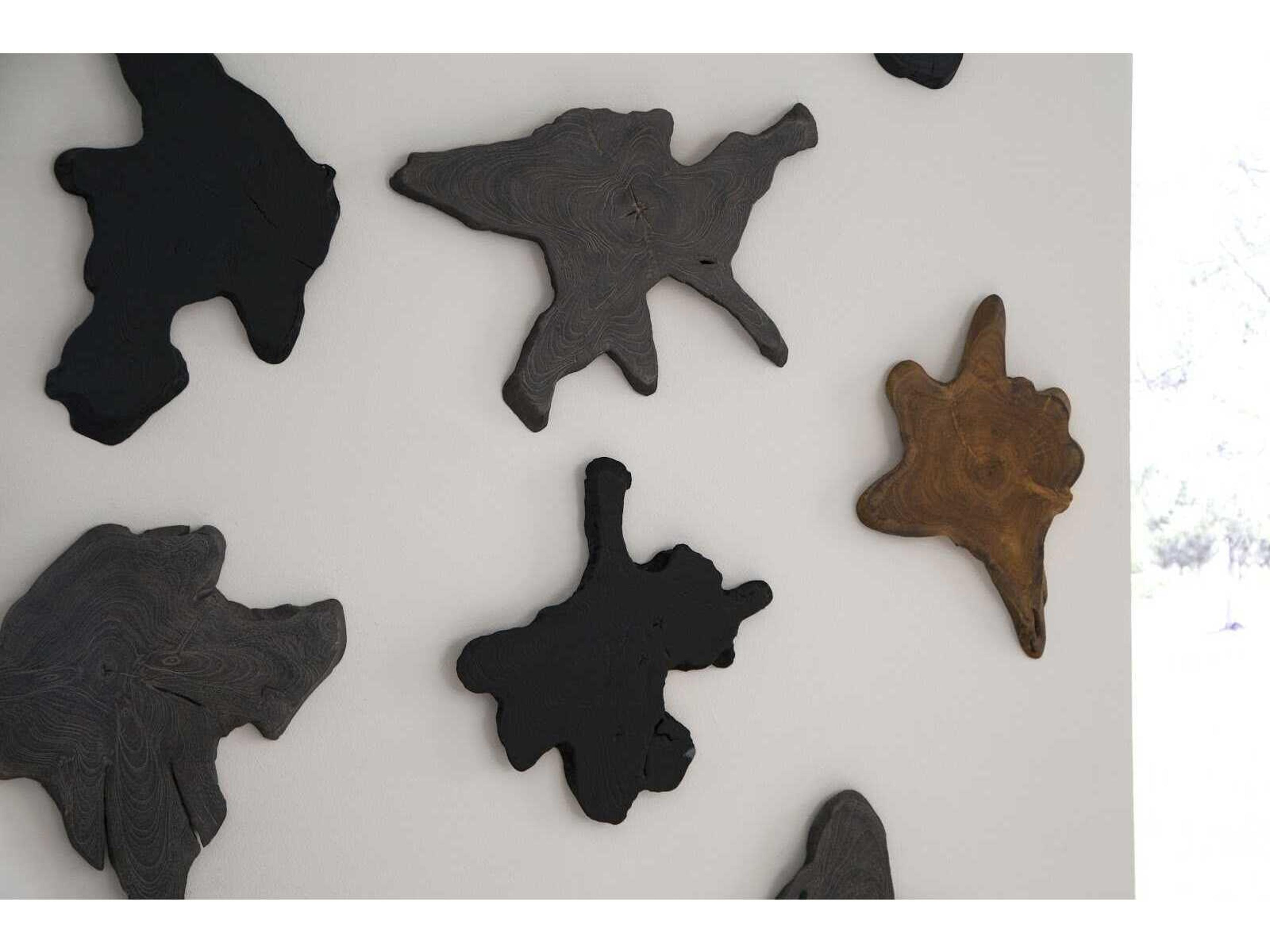 Phillips Collection Freeform Dark Gray Teak Wall Slice