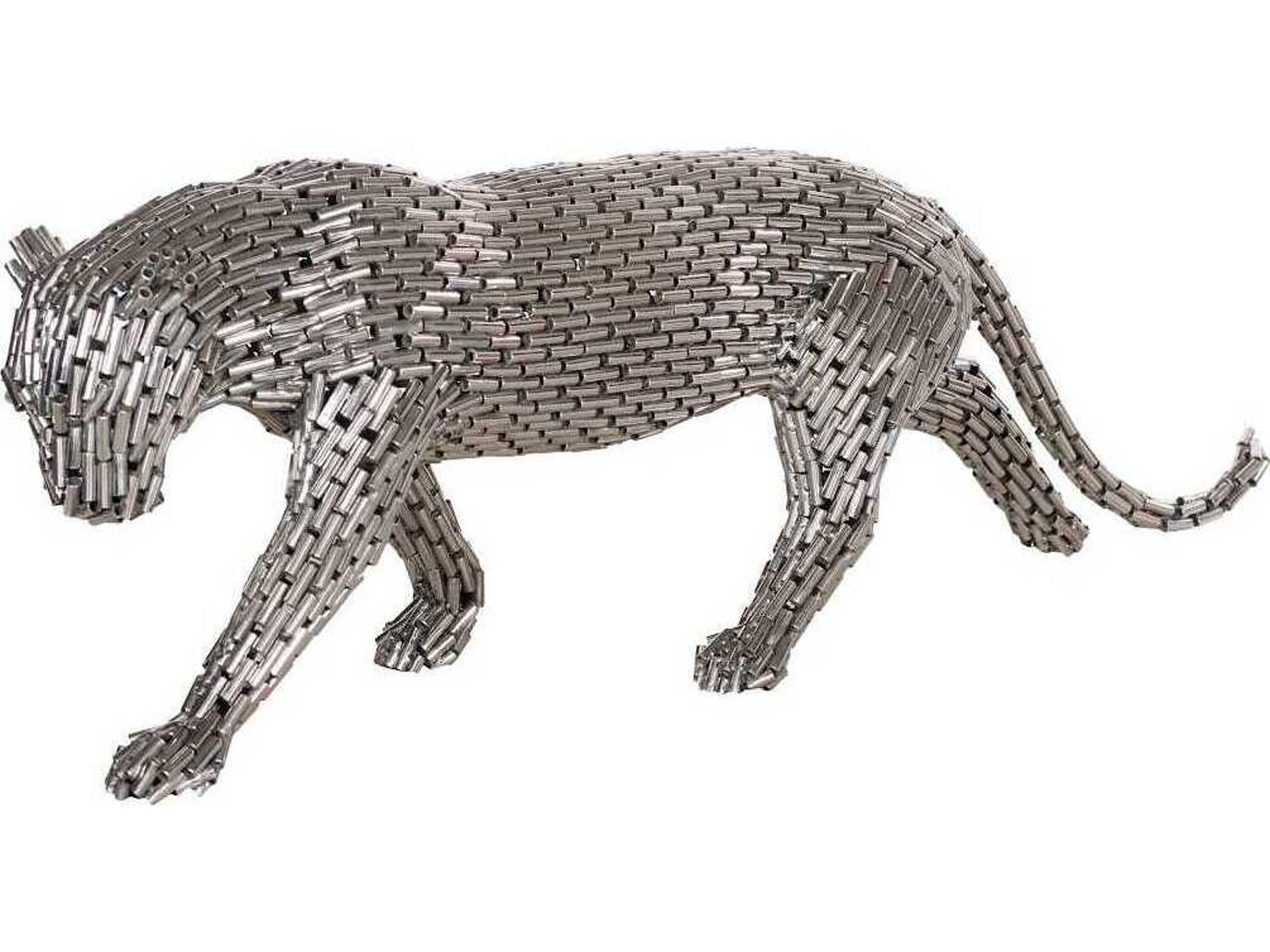 Silver Panther Pipe Sculpture