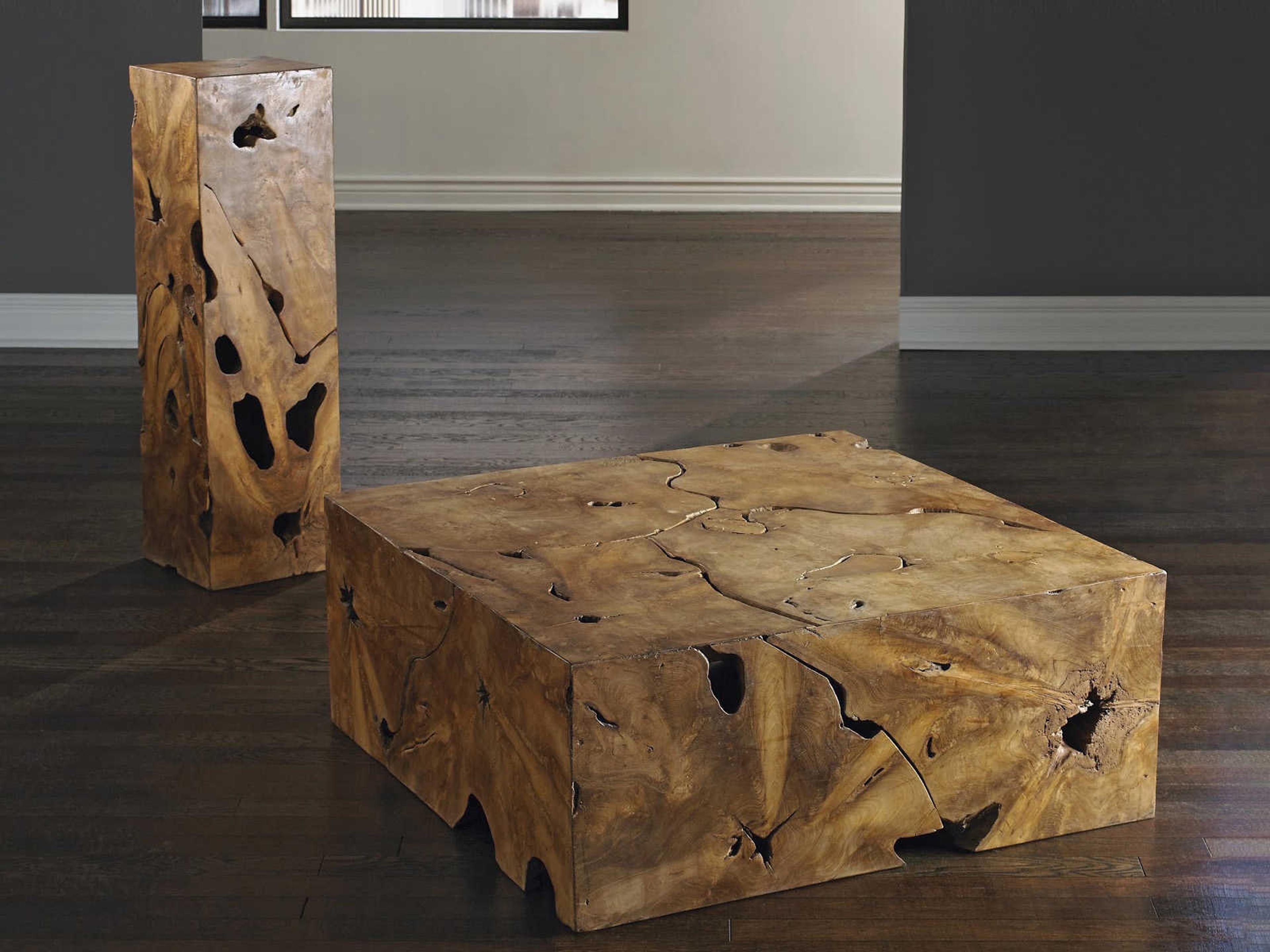 Phillips Collection Square Wood Natural Brown End Table