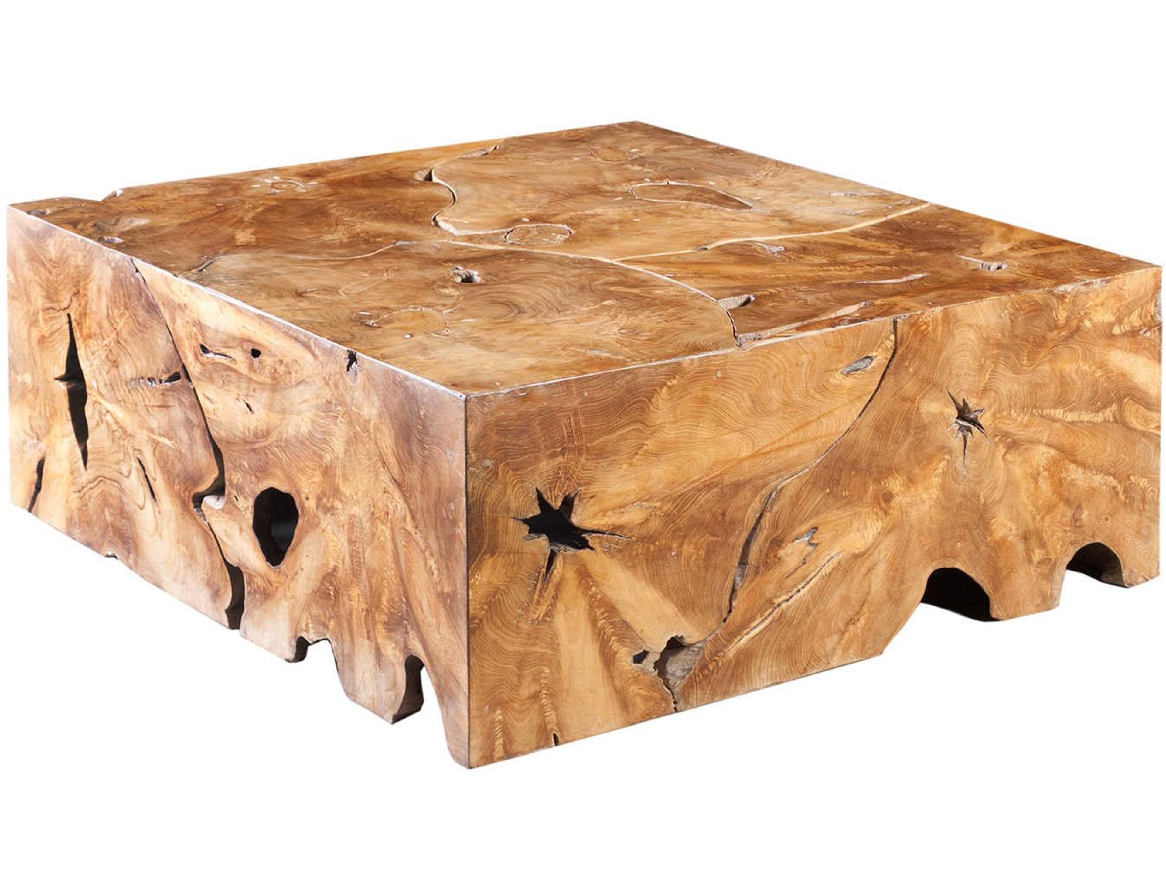 Square Wood Natural Coffee Table