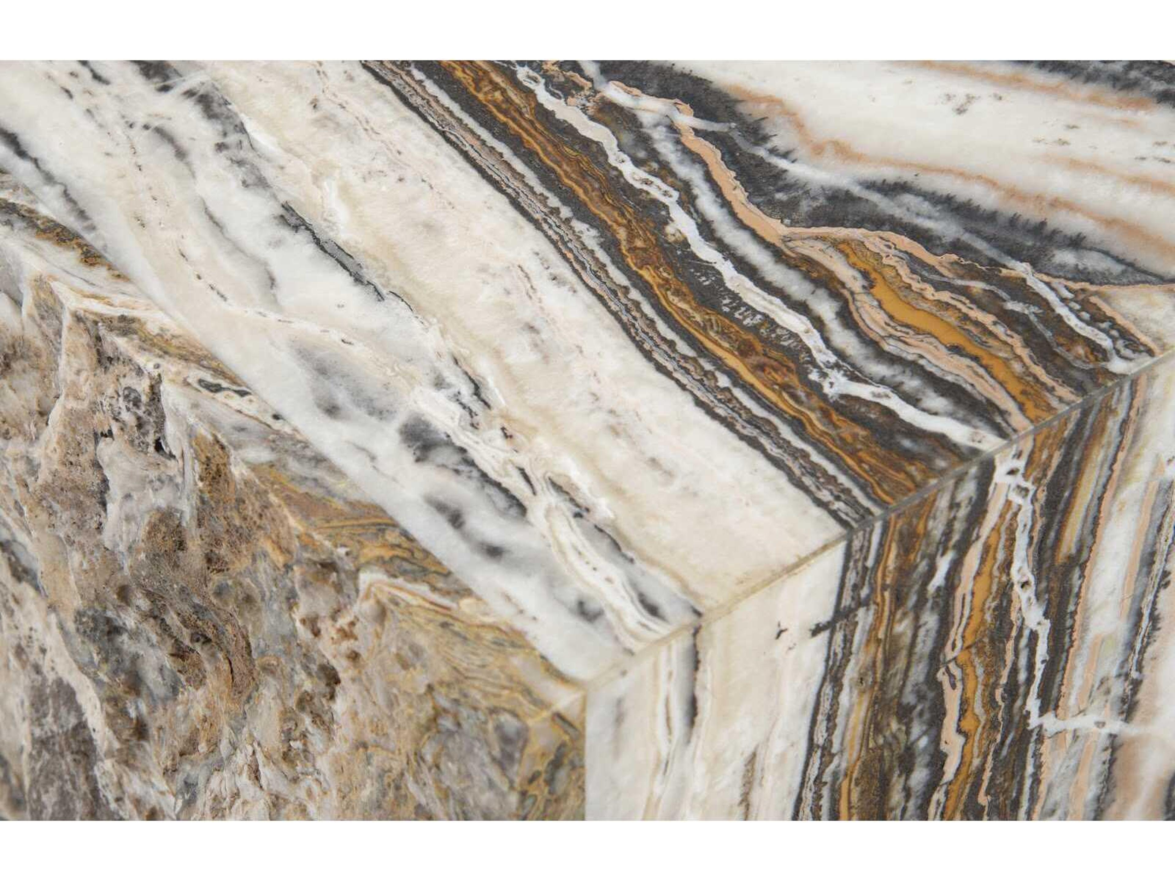 Phillips Collection Elements Onyx Natural Brown Beige Accent Stool