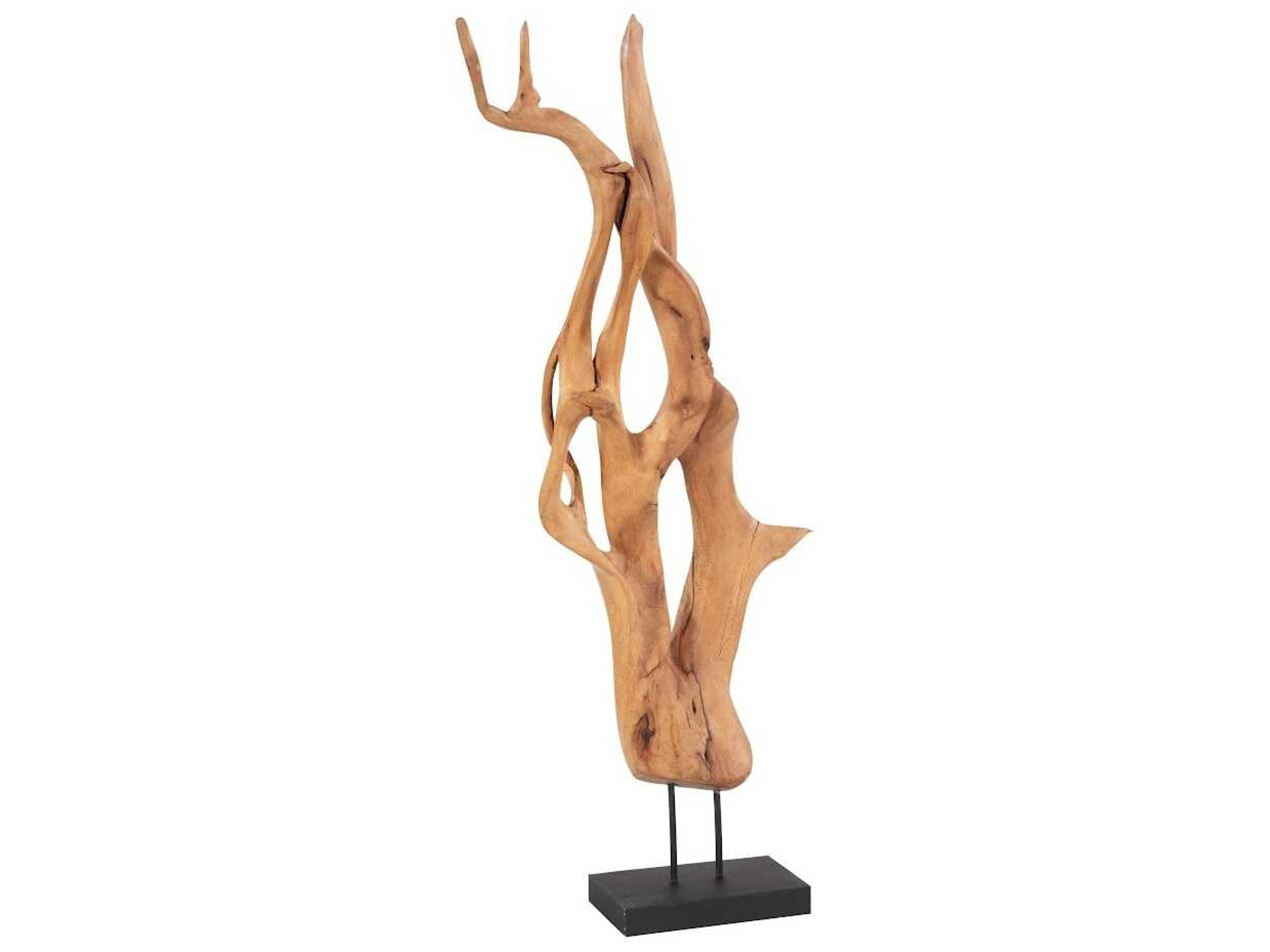 Mahogany Wood Sculpture Organic Tabletop Decor