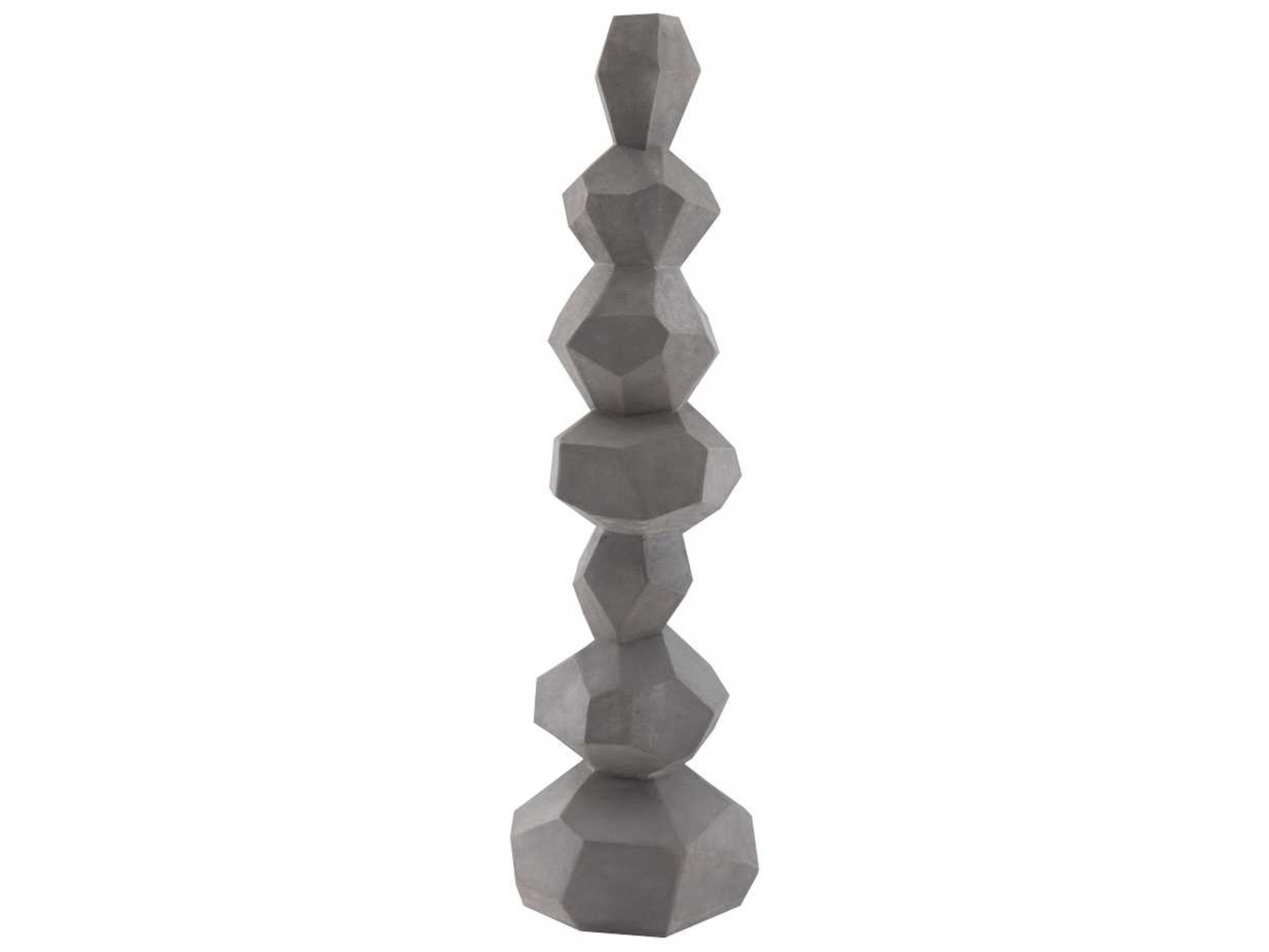 Phillips Collection Grey Faceted Rock Column Sculpture
