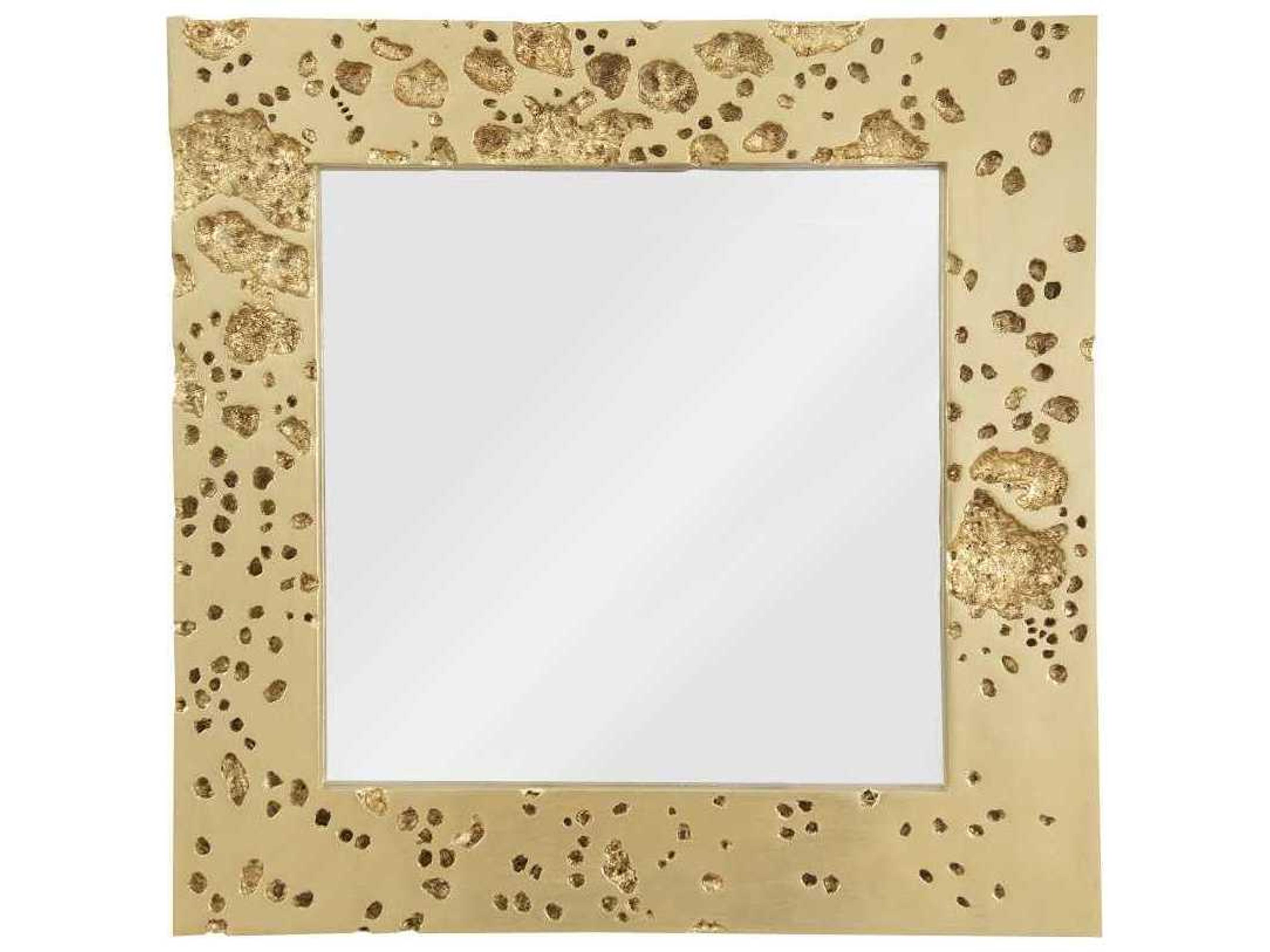 Gold Leaf Square Wall Mirror