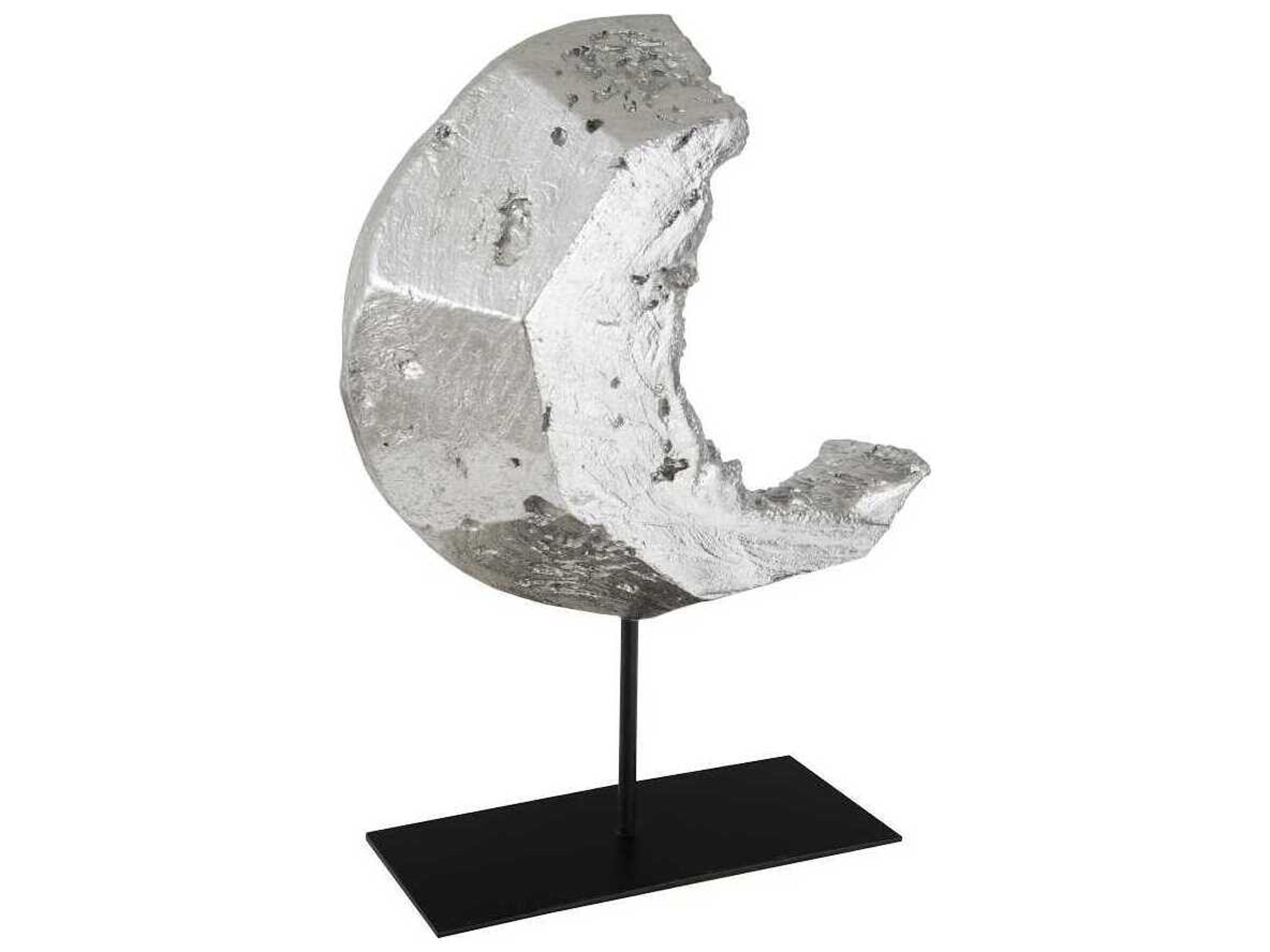 Phillips Collection Silver Leaf Black Cast Eroded Wood Circle on Stand