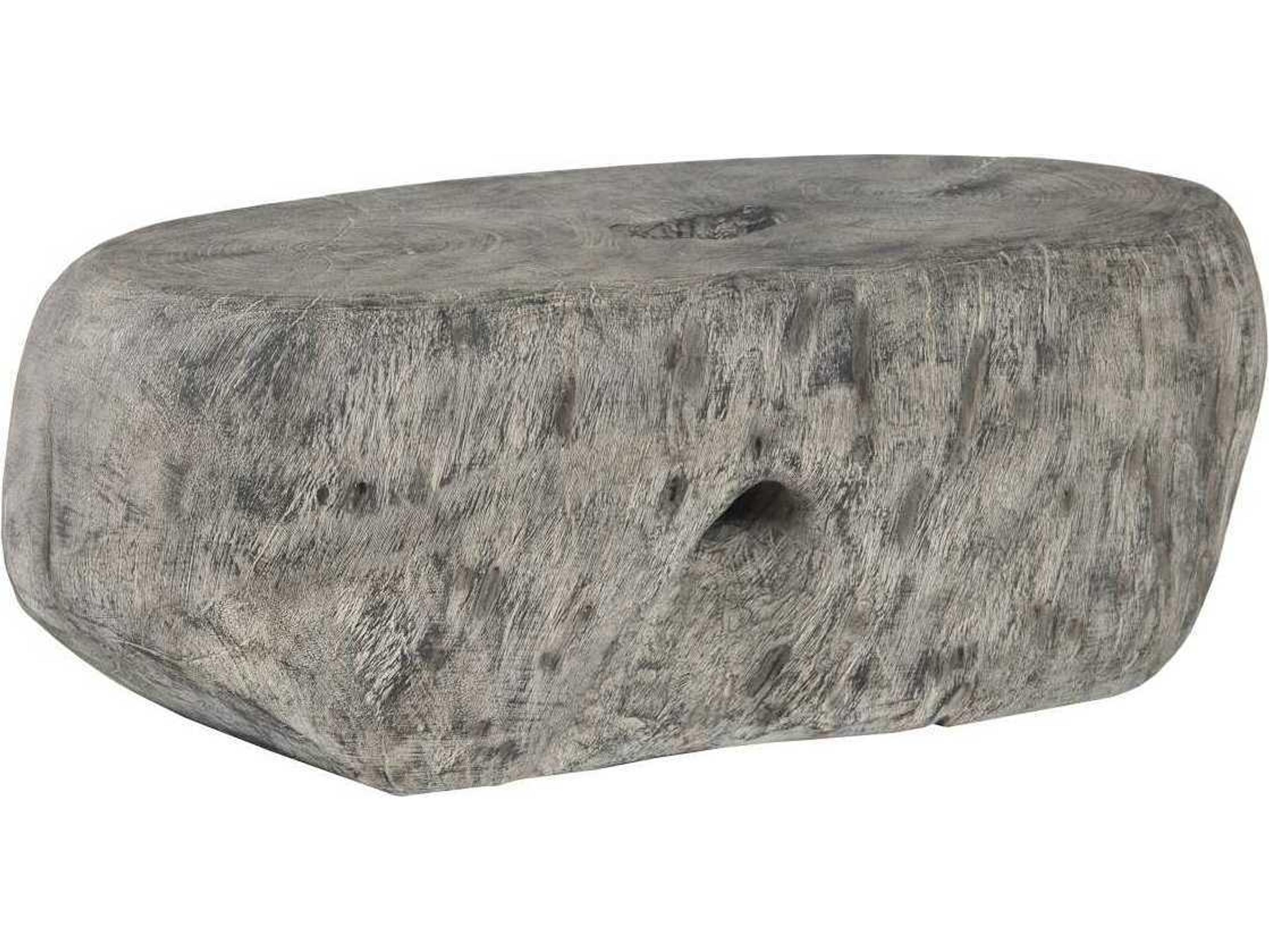 Oval Faux Stone Grey Coffee Table
