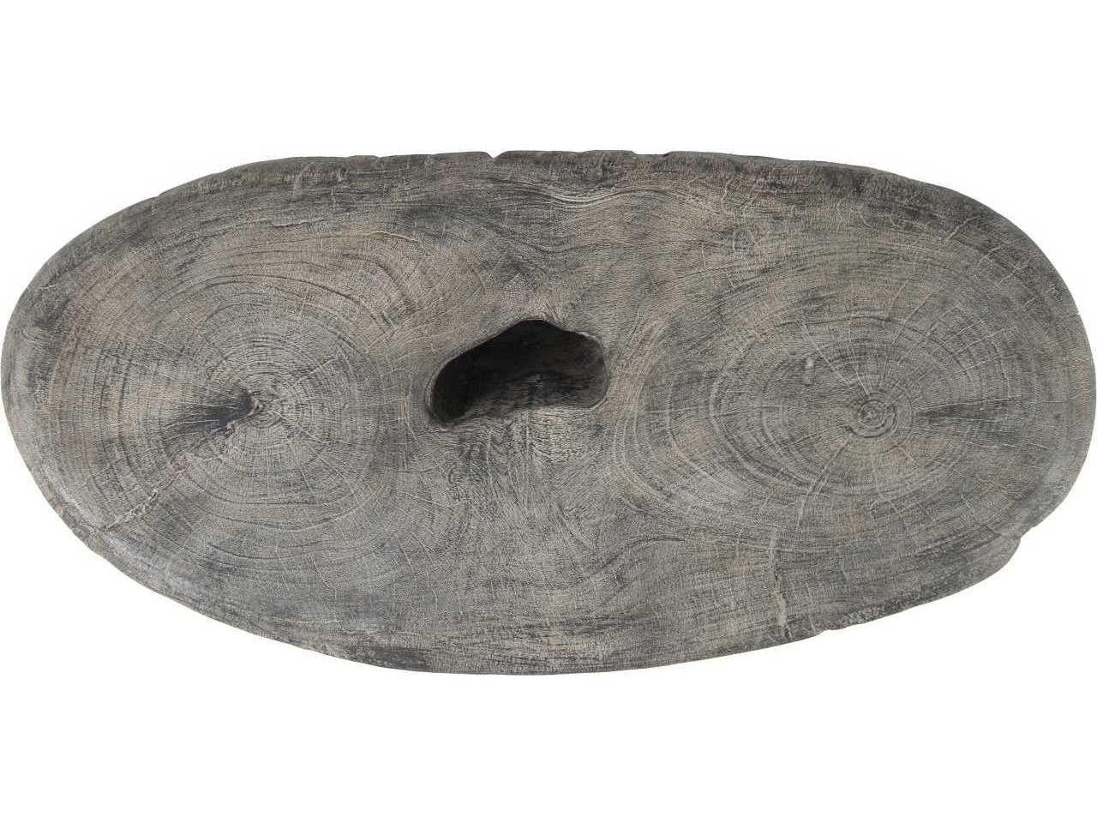 Phillips Collection Oval Faux Stone Grey Coffee Table
