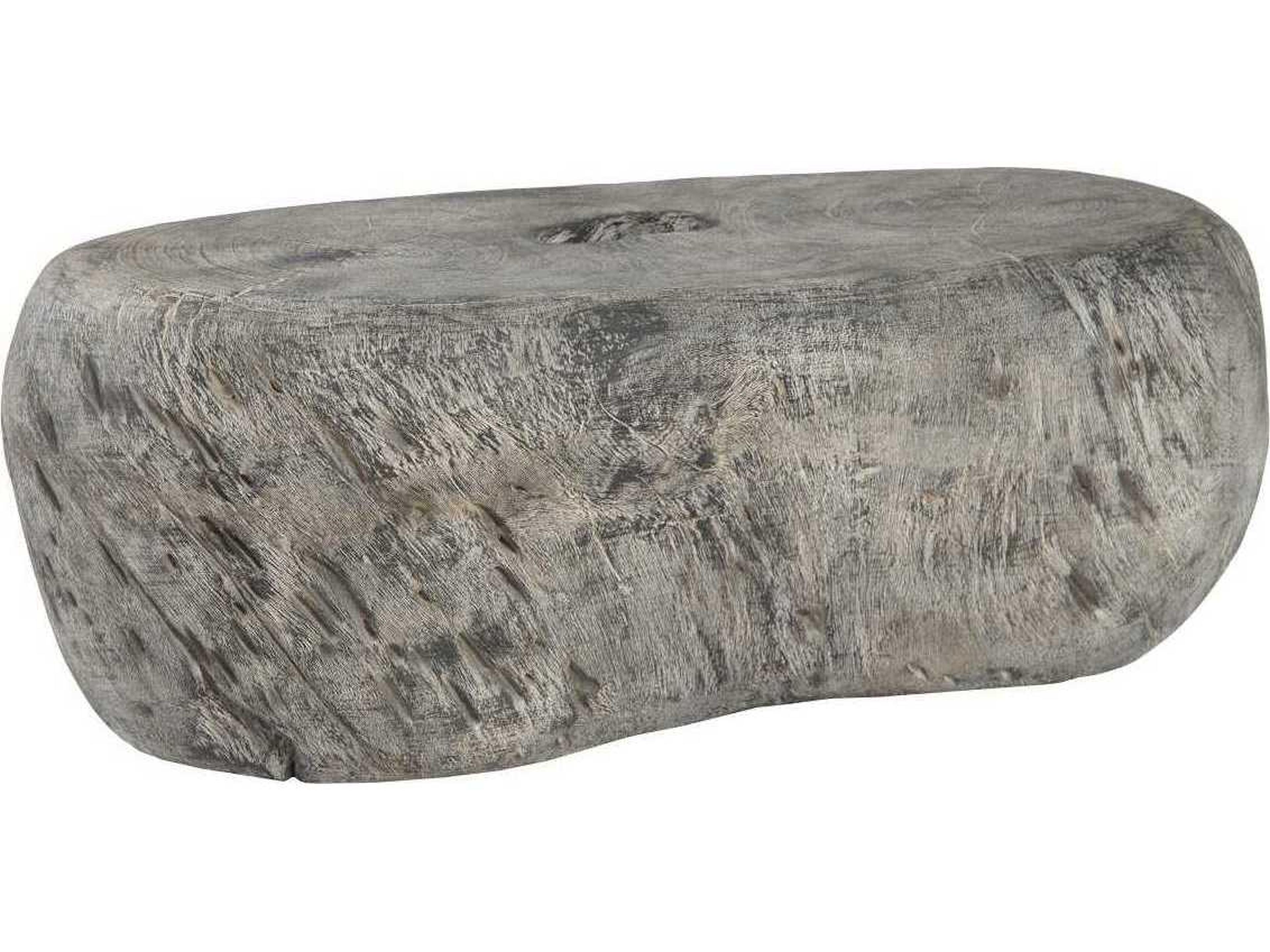 Phillips Collection Oval Faux Stone Grey Coffee Table