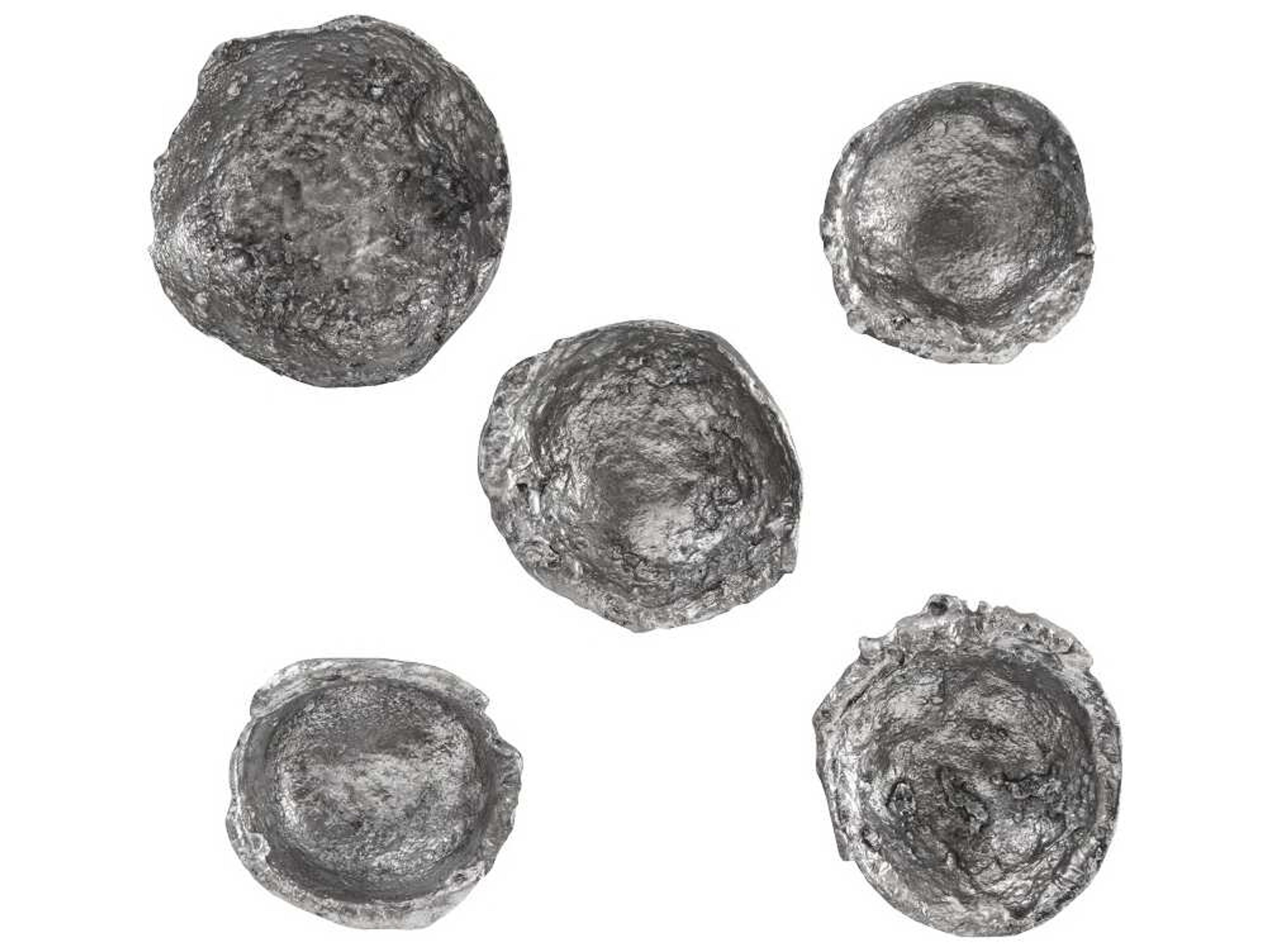 Splash Wall Bowls Silver Leaf 3D Wall Art Set of 5