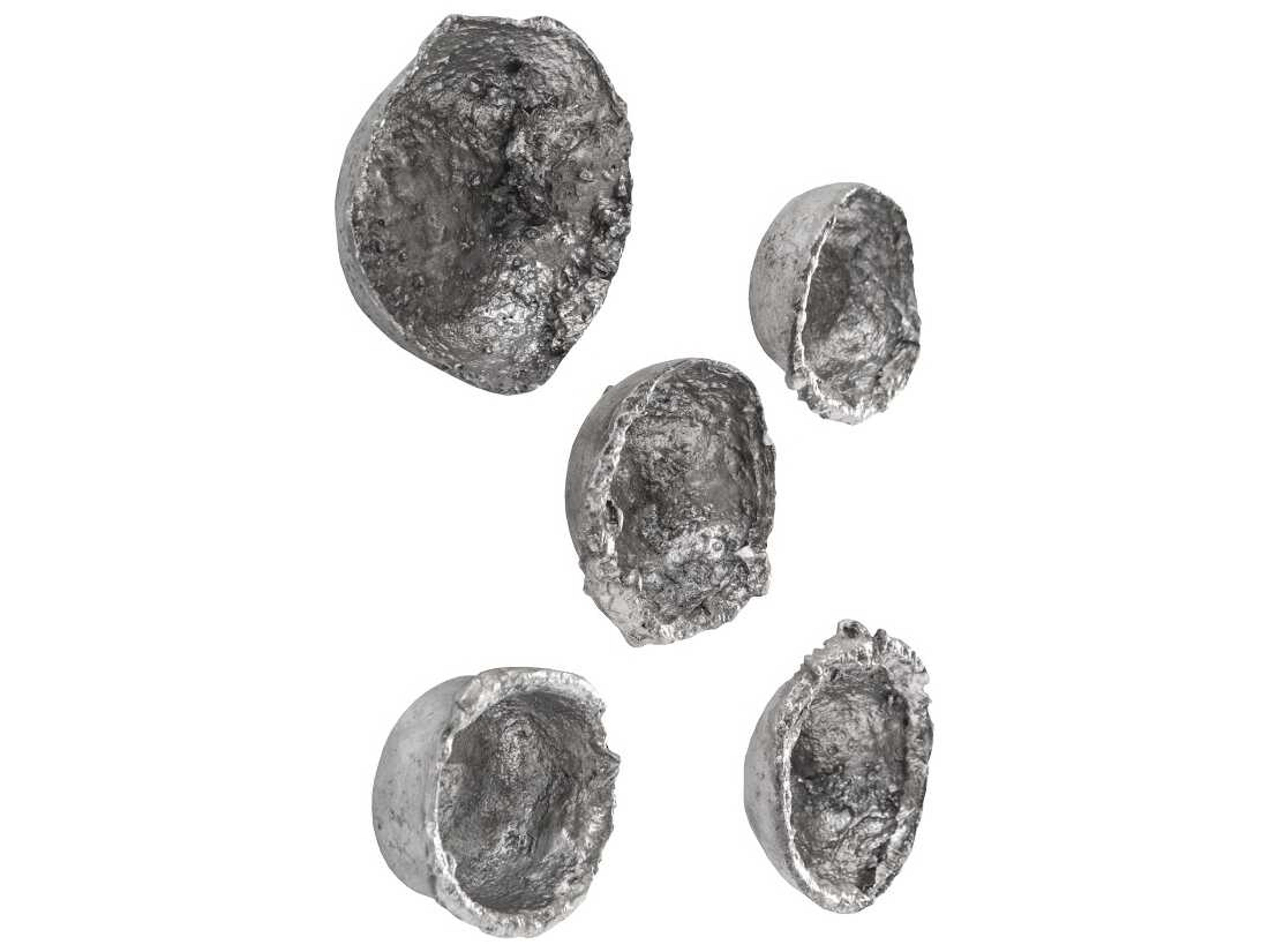 Phillips Collection Splash Wall Bowls Silver Leaf 3D Wall Art Set of 5