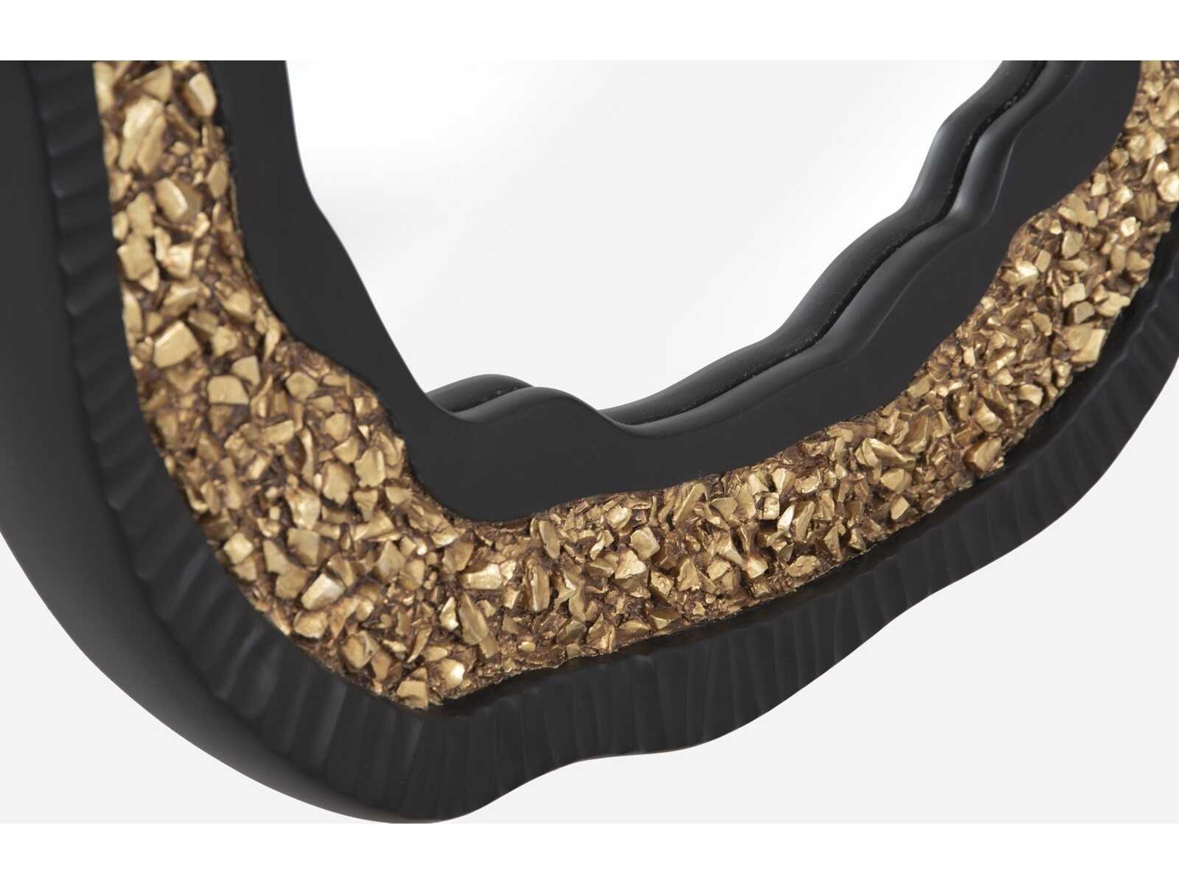 Phillips Collection Black and Gold Matte Oval Wall Mirror