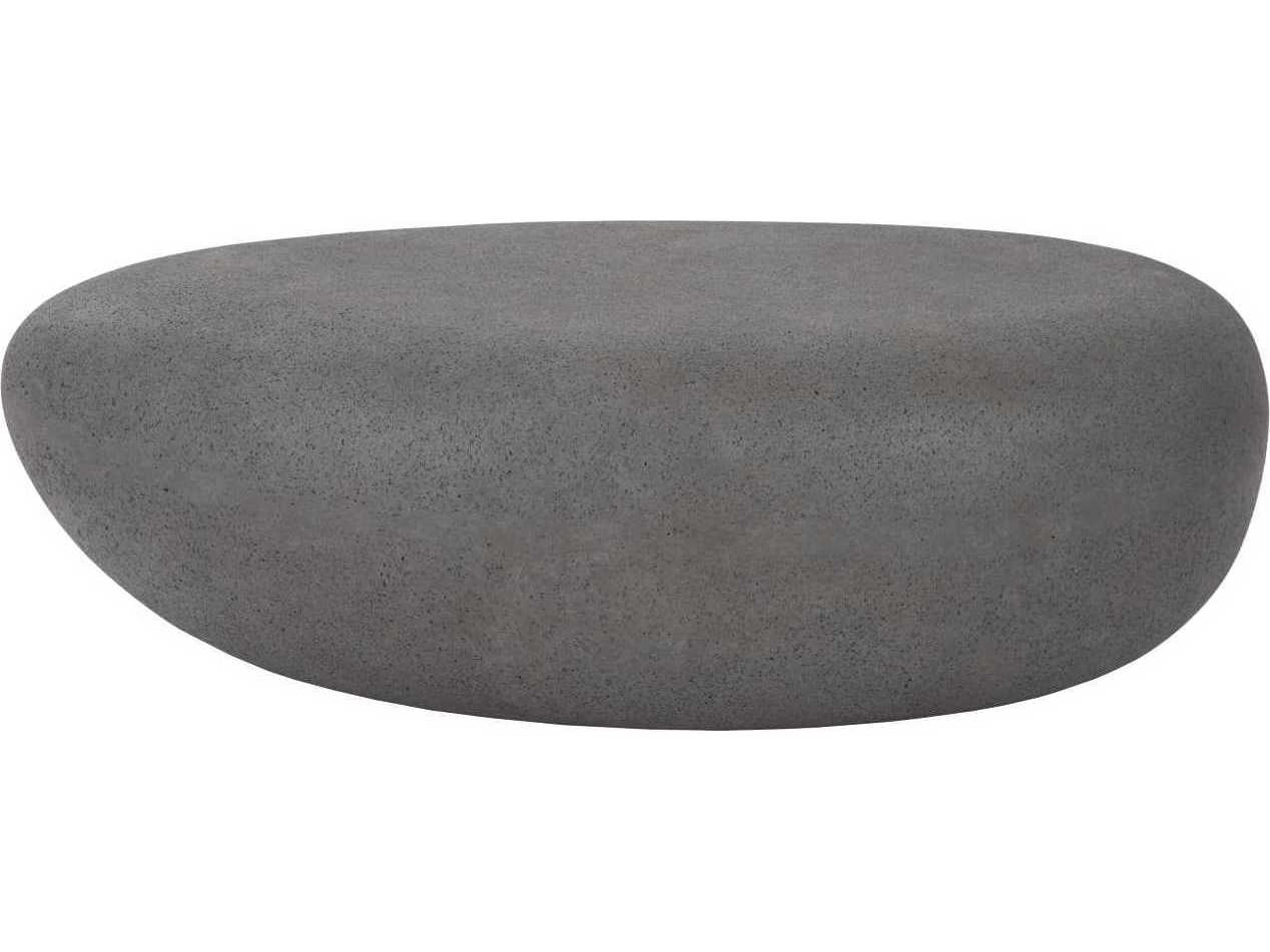 Phillips Collection Oval Resin Charcoal Stone Coffee Table