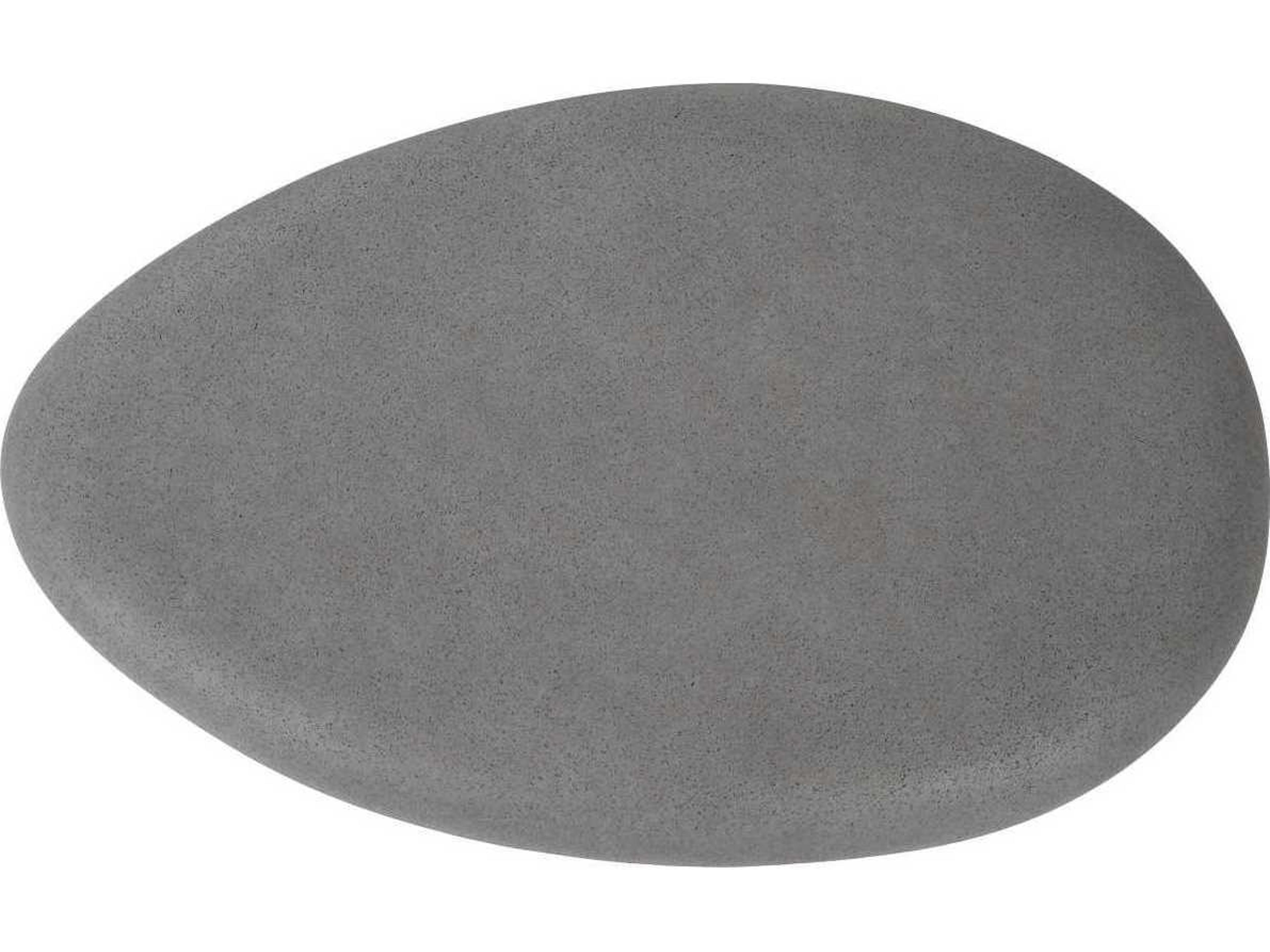 Phillips Collection Oval Resin Charcoal Stone Coffee Table