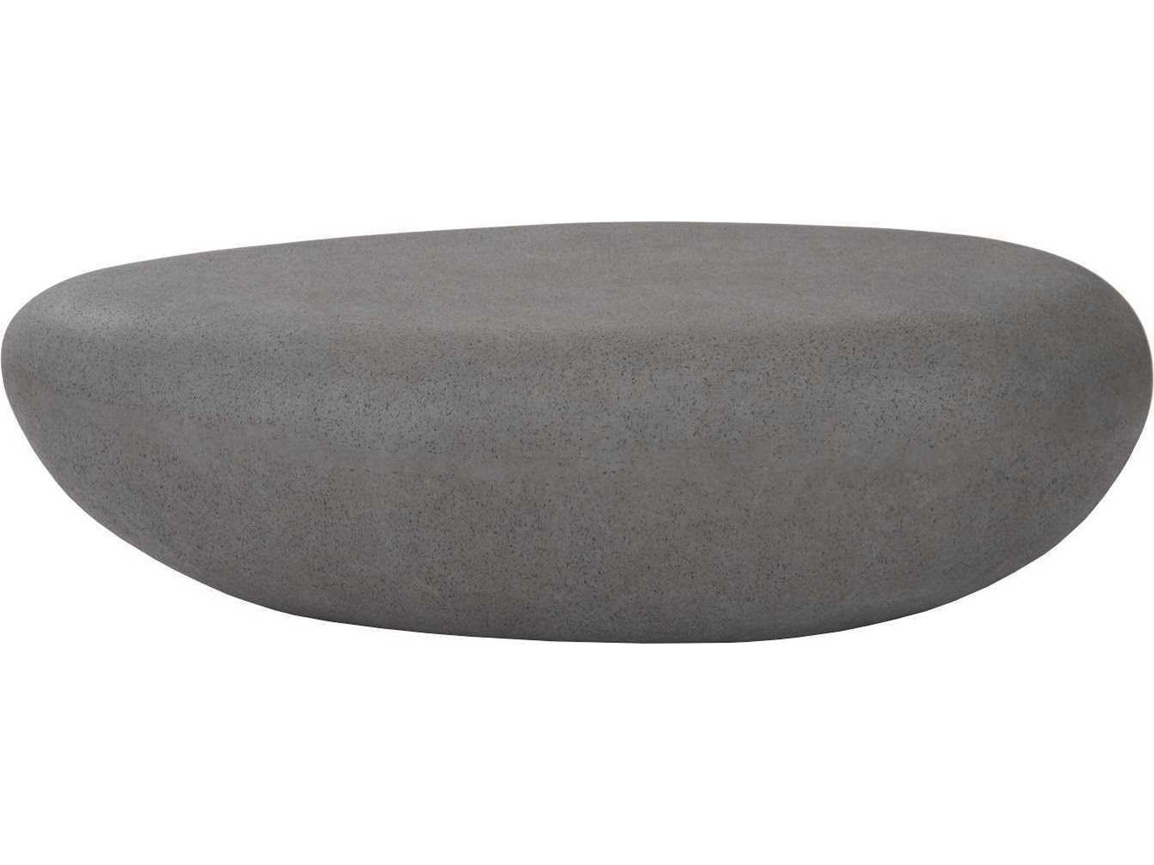 Phillips Collection Oval Resin Charcoal Stone Coffee Table