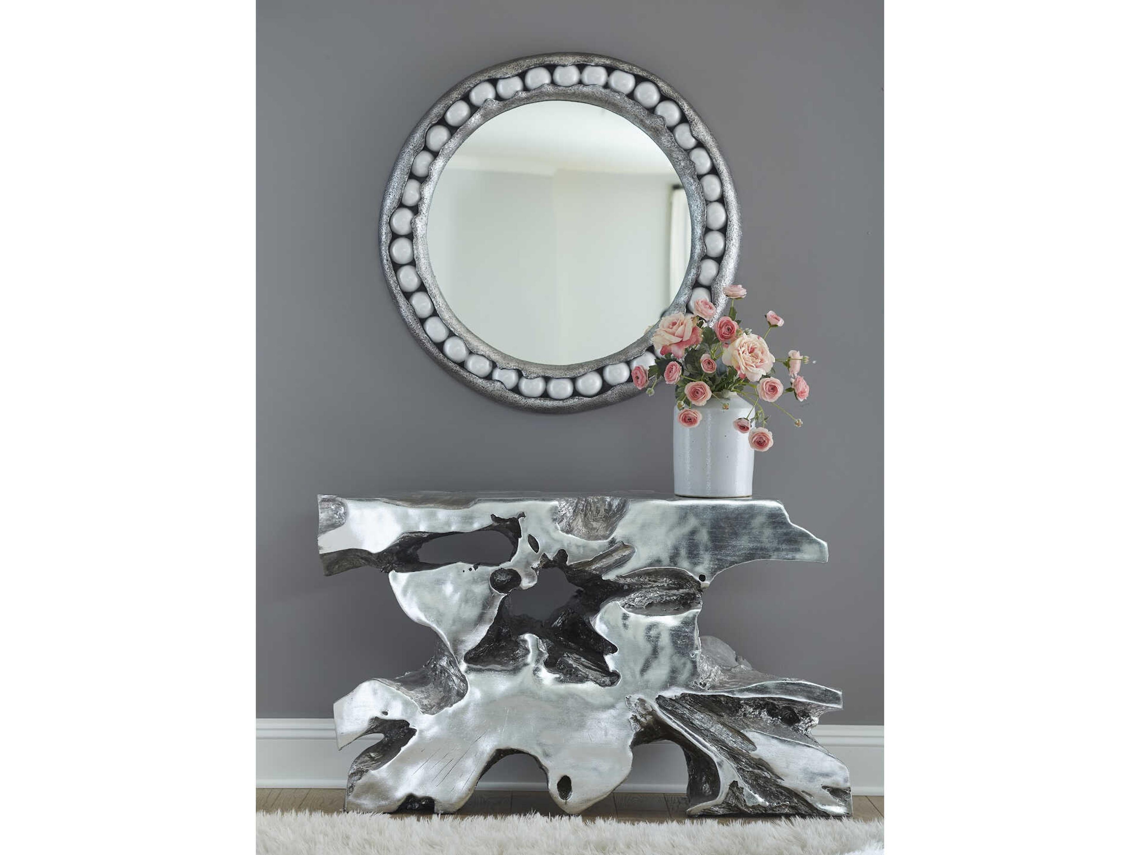 Phillips Collection Silver Leaf Round Wall Mirror