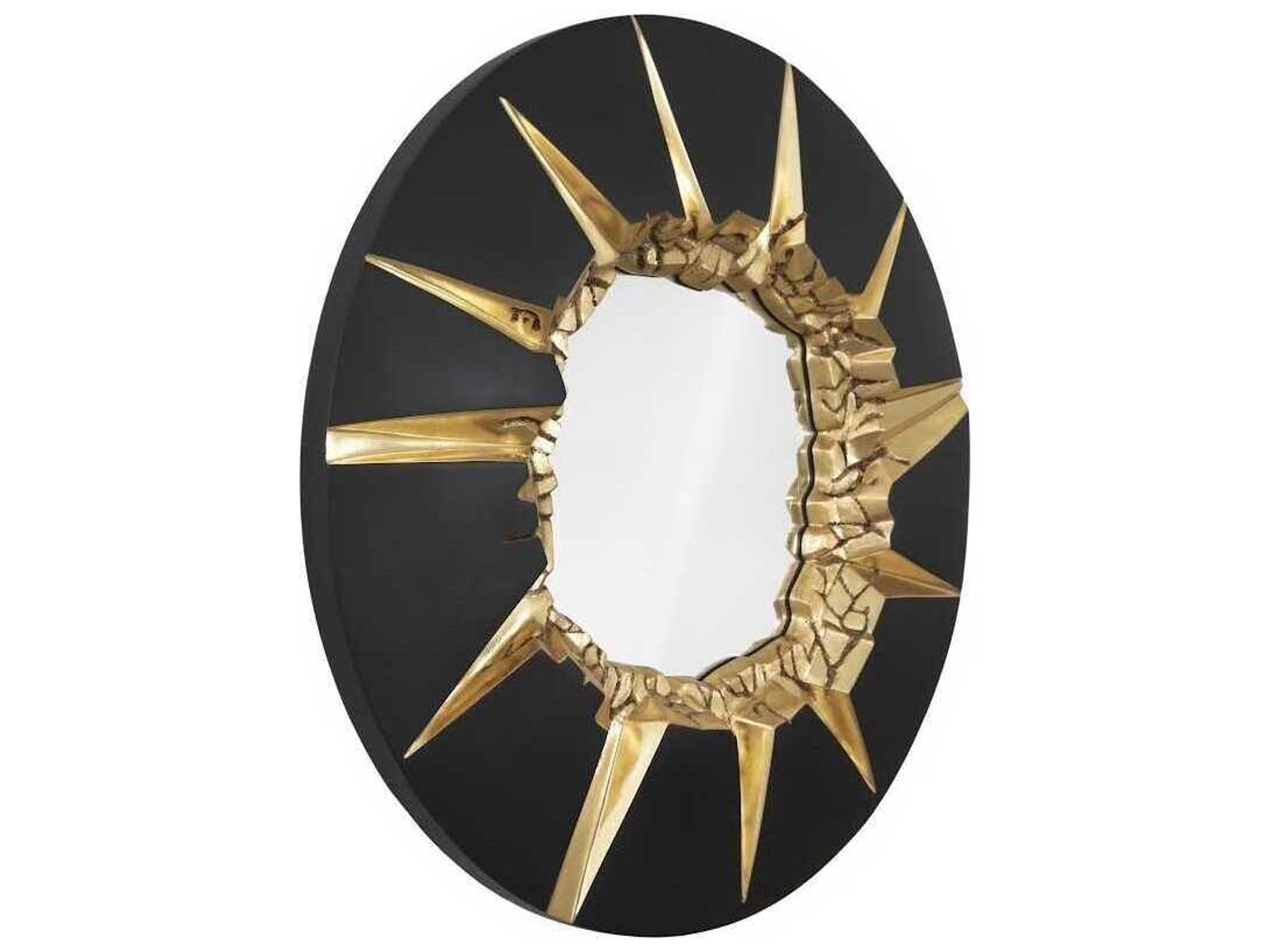 Phillips Collection Black & Gold Round Wall Mirror