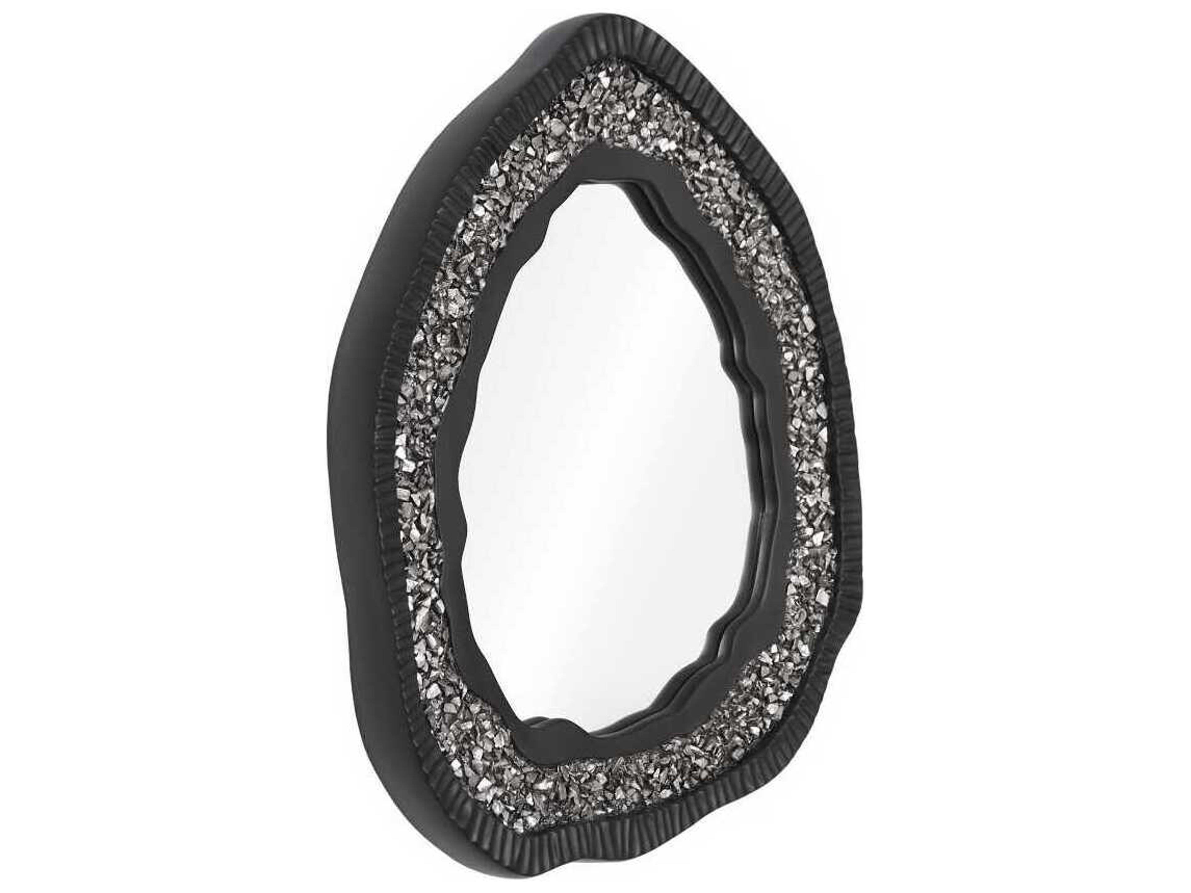 Phillips Collection Black / Silver Oval Wall Mirror