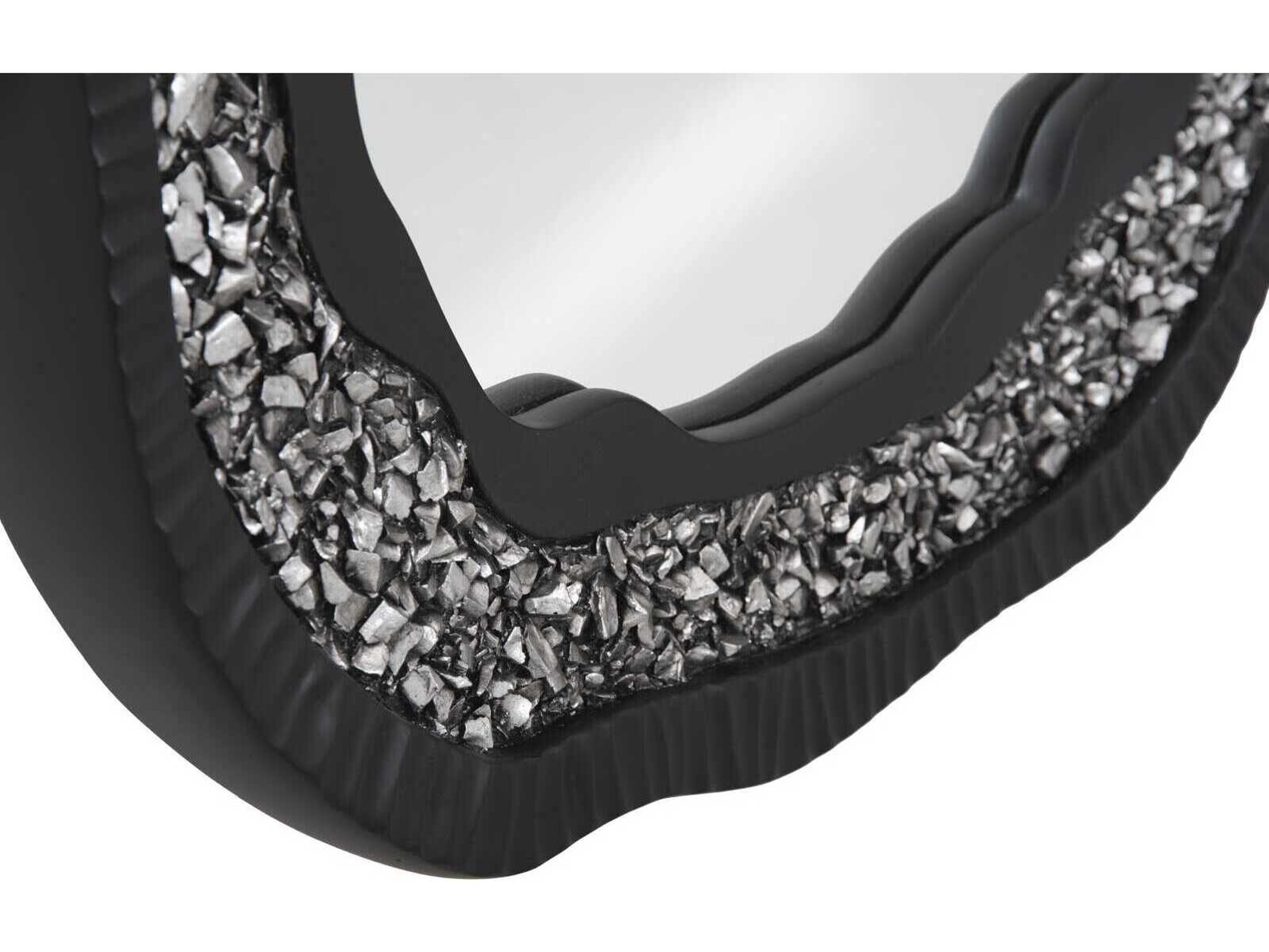 Phillips Collection Black / Silver Oval Wall Mirror