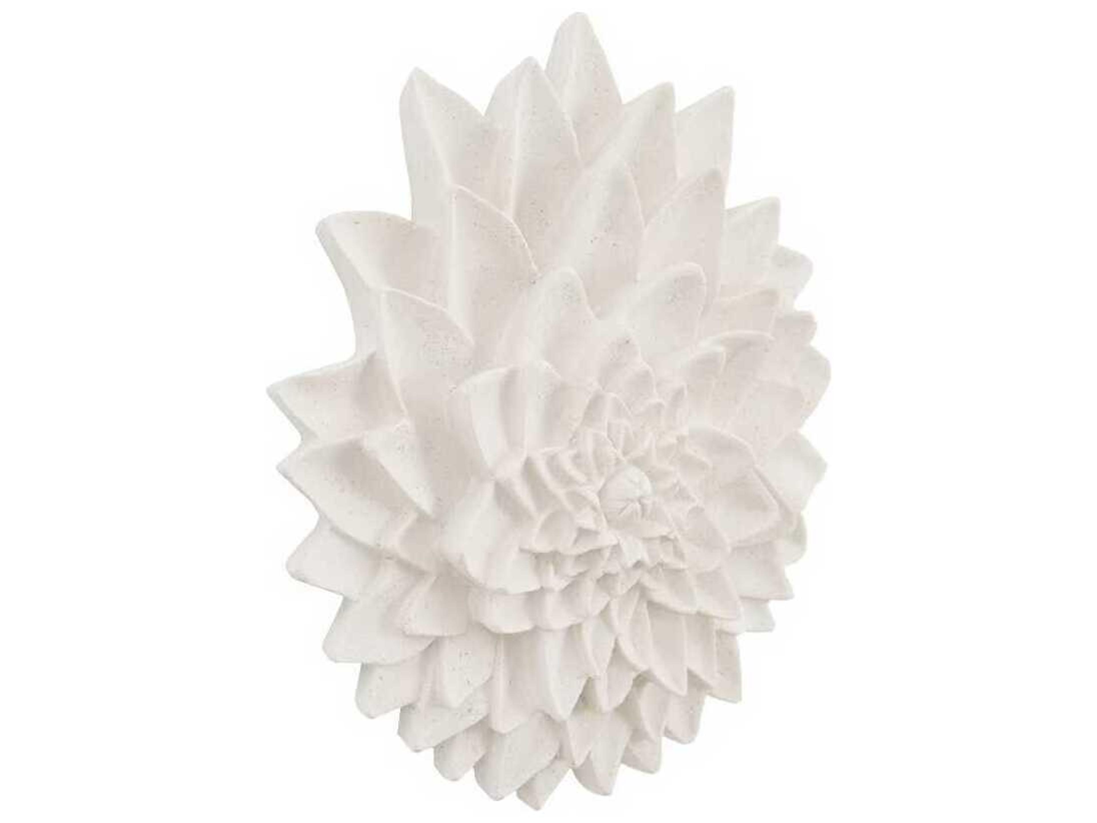Phillips Collection Dahlia Flower White Stone 3D Wall Art