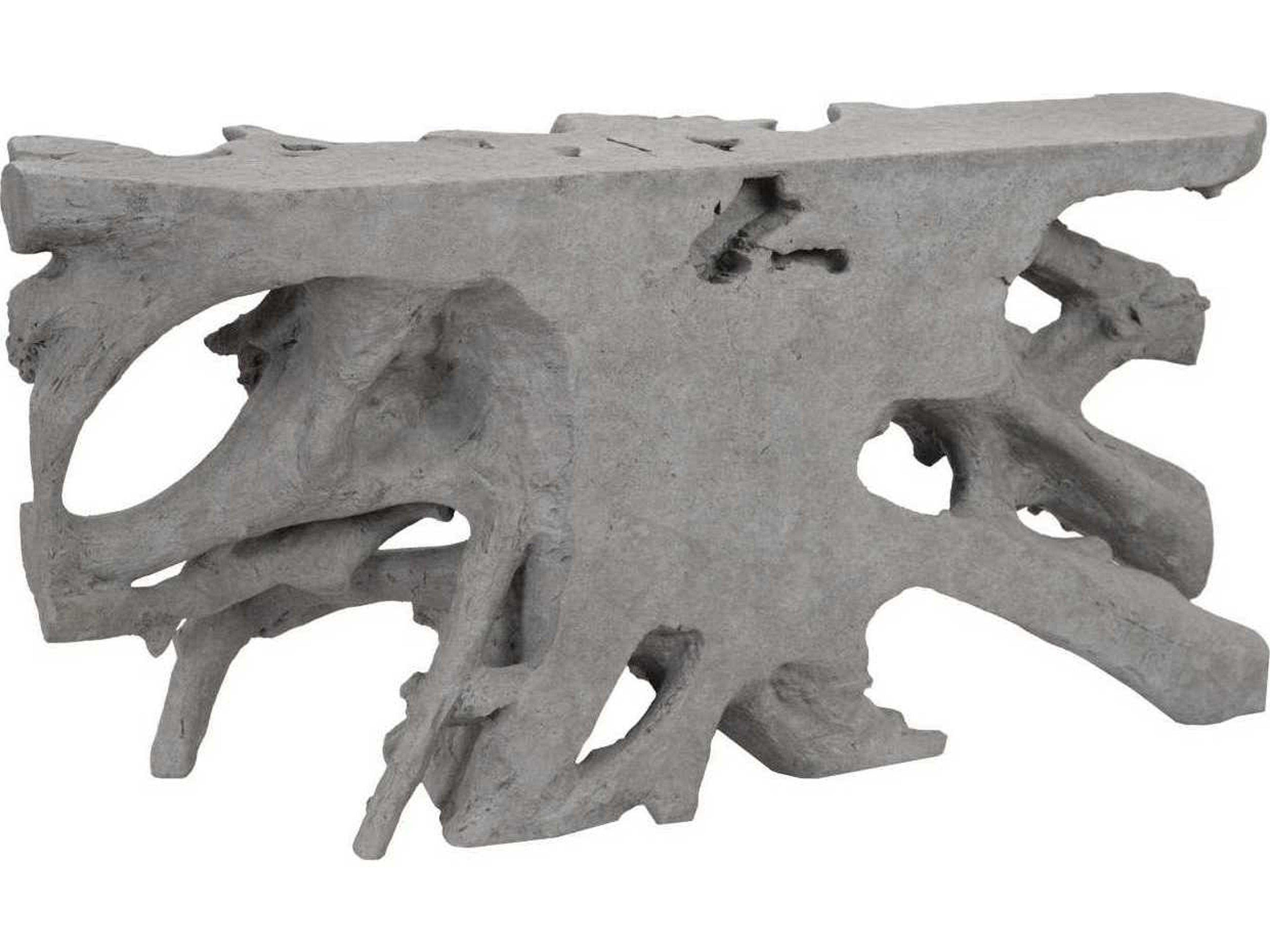 Phillips Collection Rectangular Resin Charcoal Stone Console Table