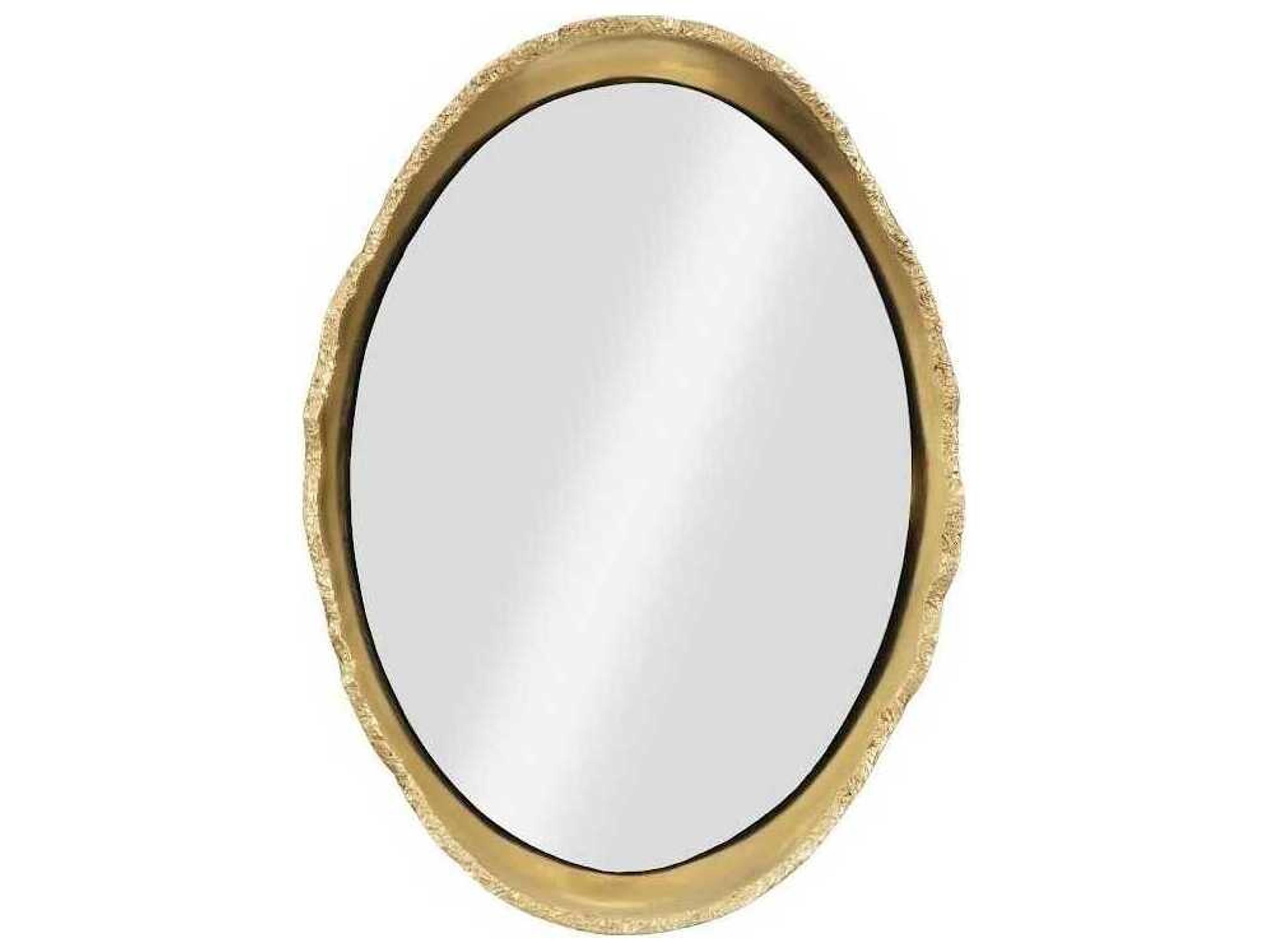 Gold Leaf / Black Oval Wall Mirror