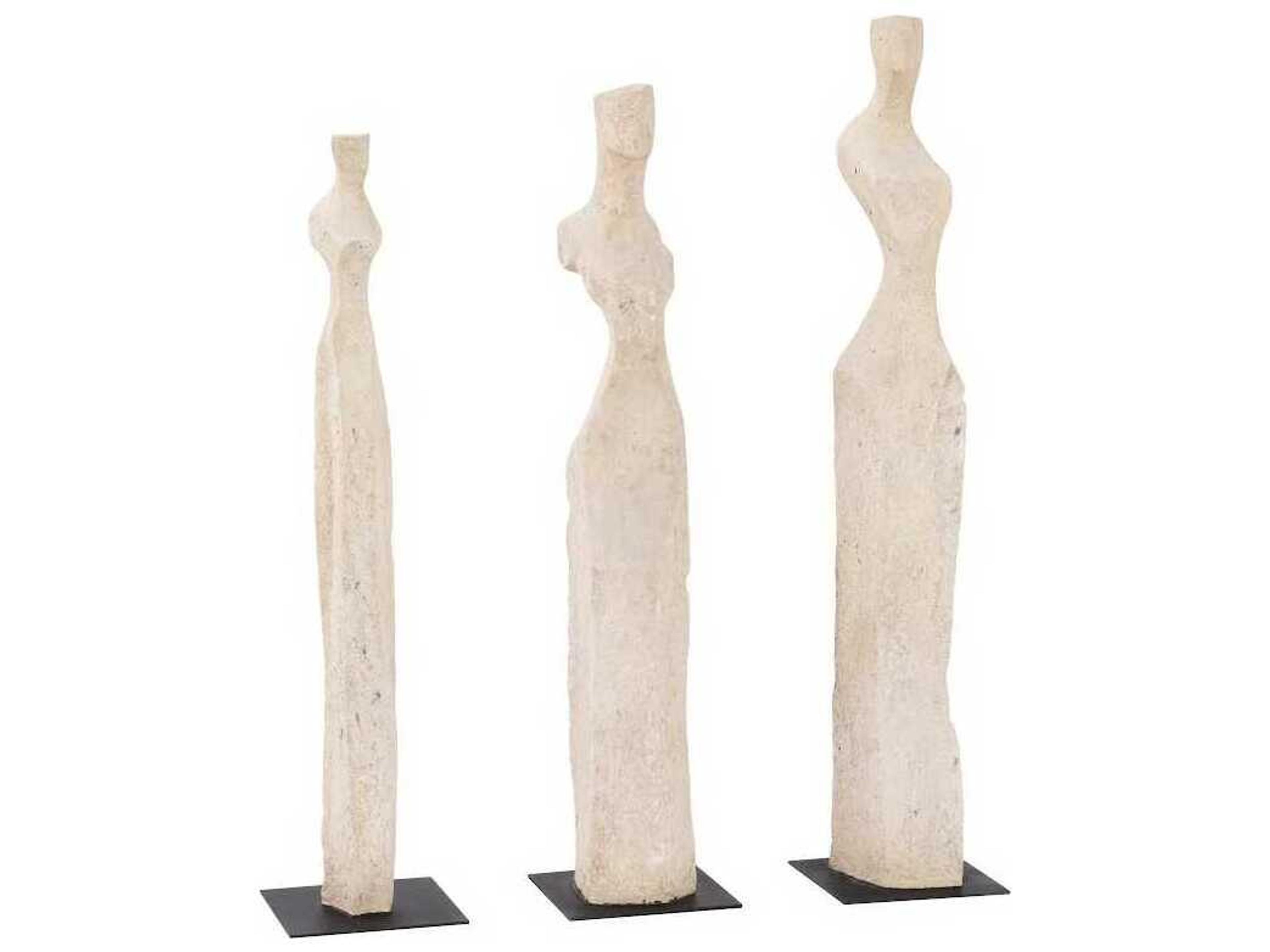 Cast Women Sculptures Roman Stone Set of 3