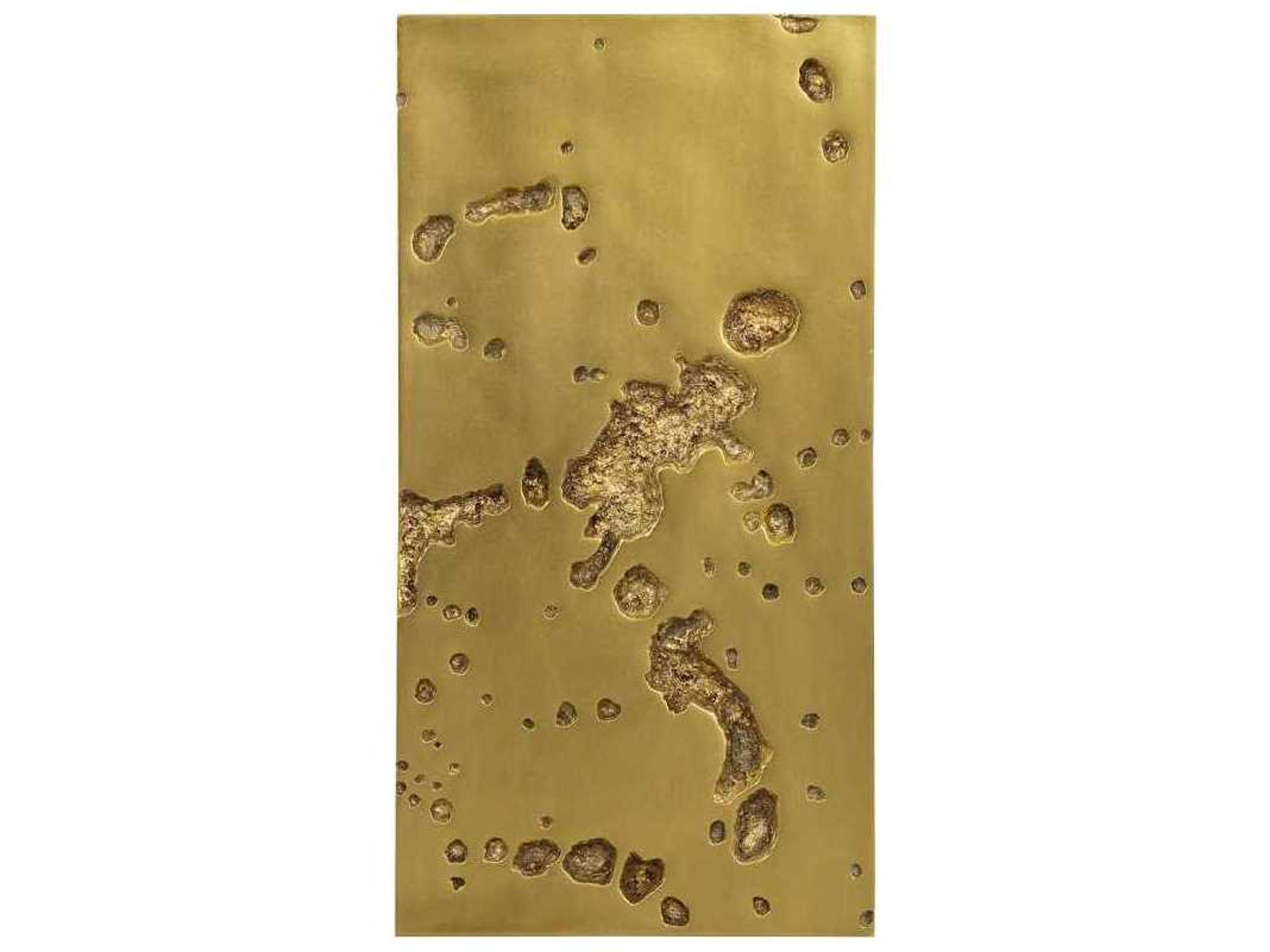 Gold Leaf Splotch Metal Wall Art