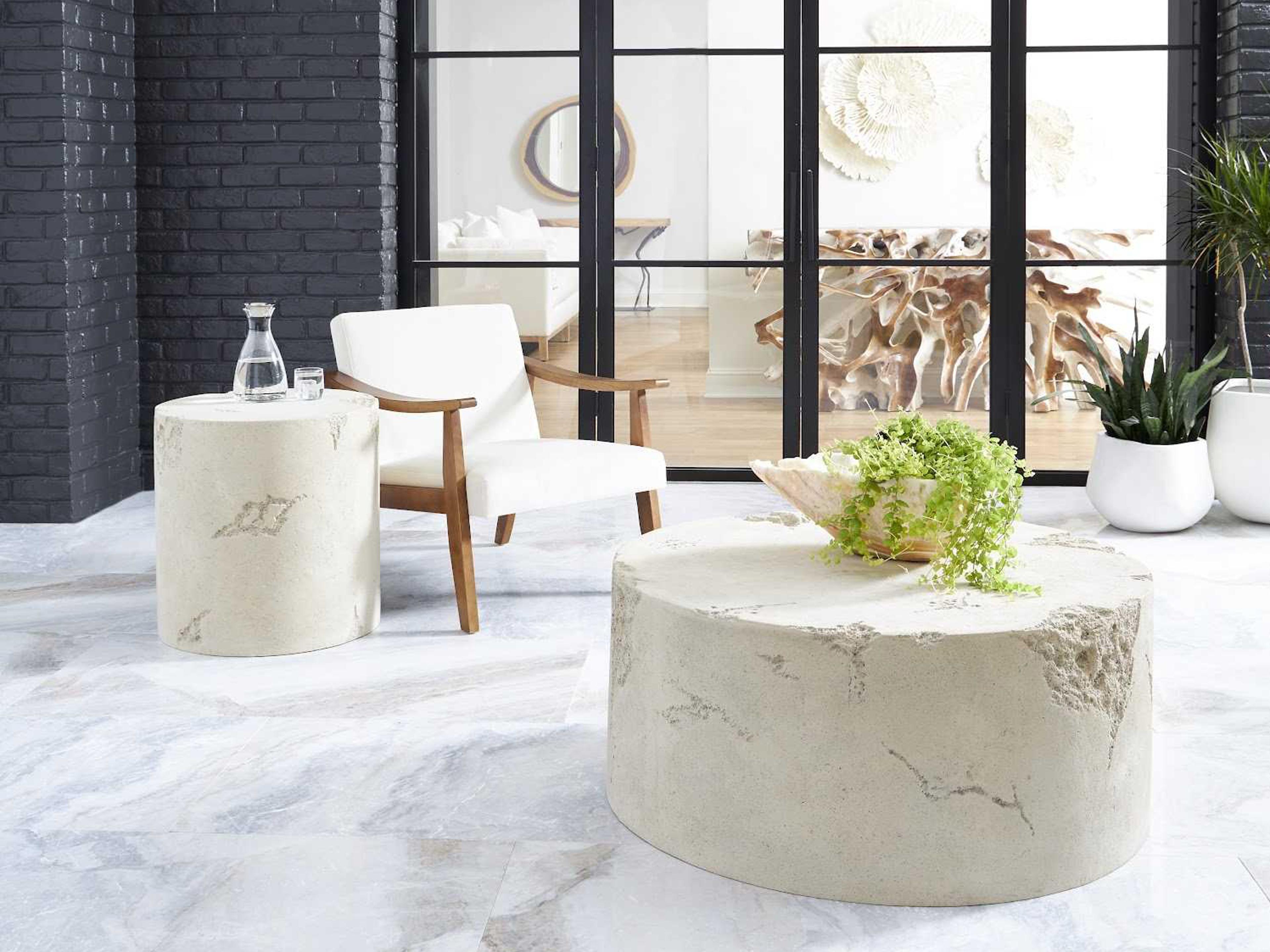 Phillips Collection Round Roman Stone Coffee Table