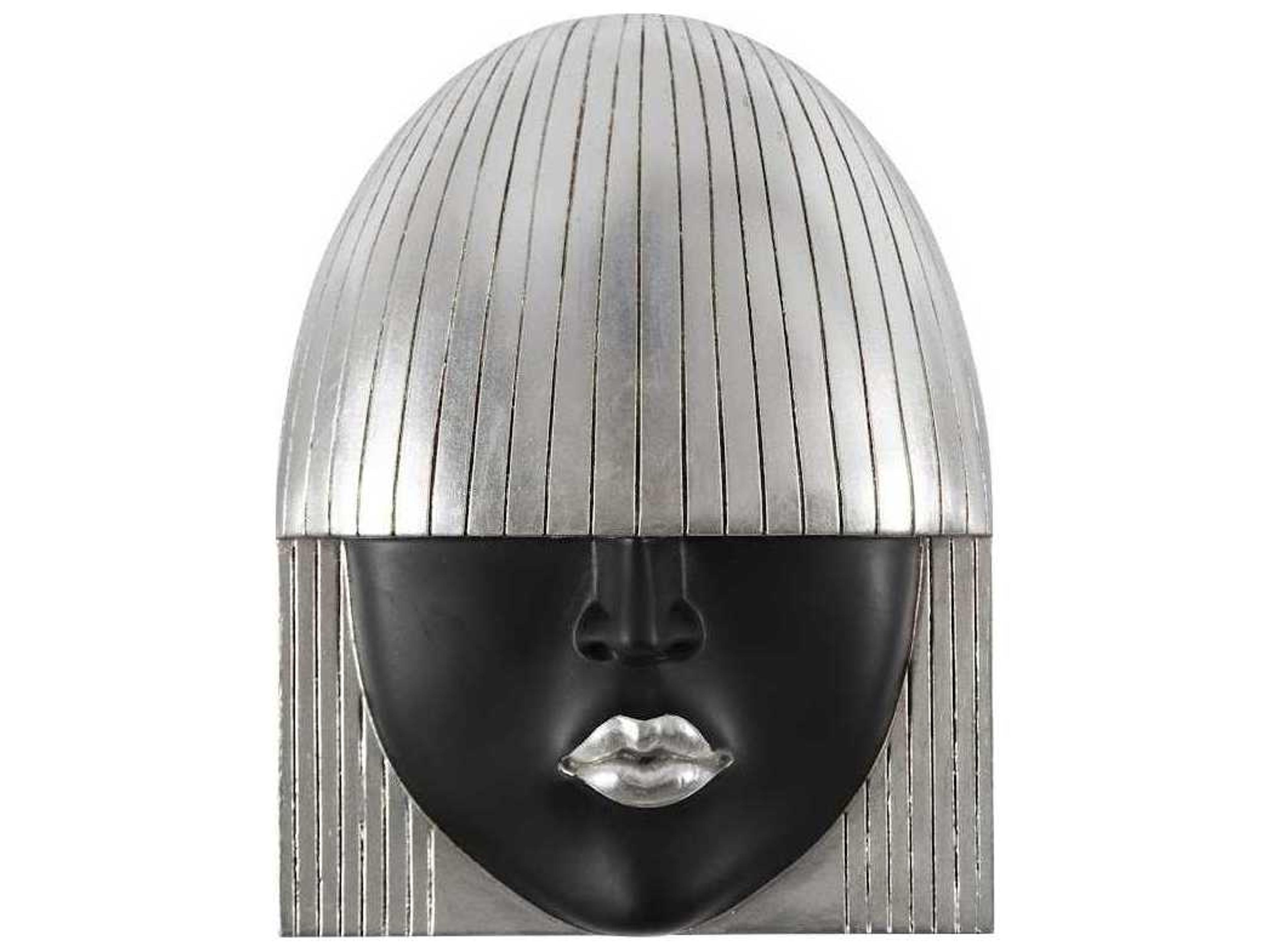 Phillips Collection Black and Silver Leaf Fashion Faces Wood Wall Art Set of 3