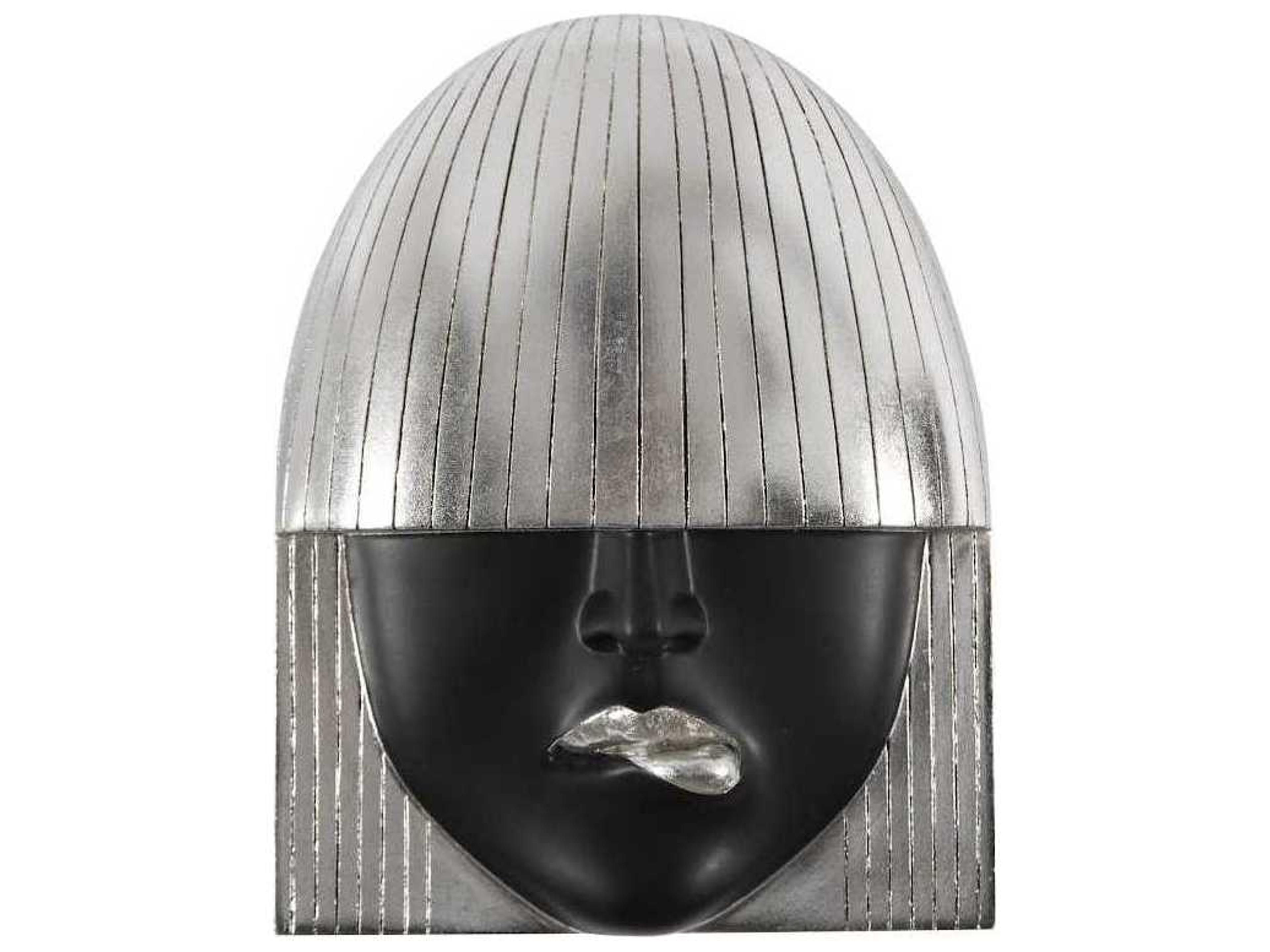 Phillips Collection Black and Silver Leaf Fashion Faces Wood Wall Art Set of 3