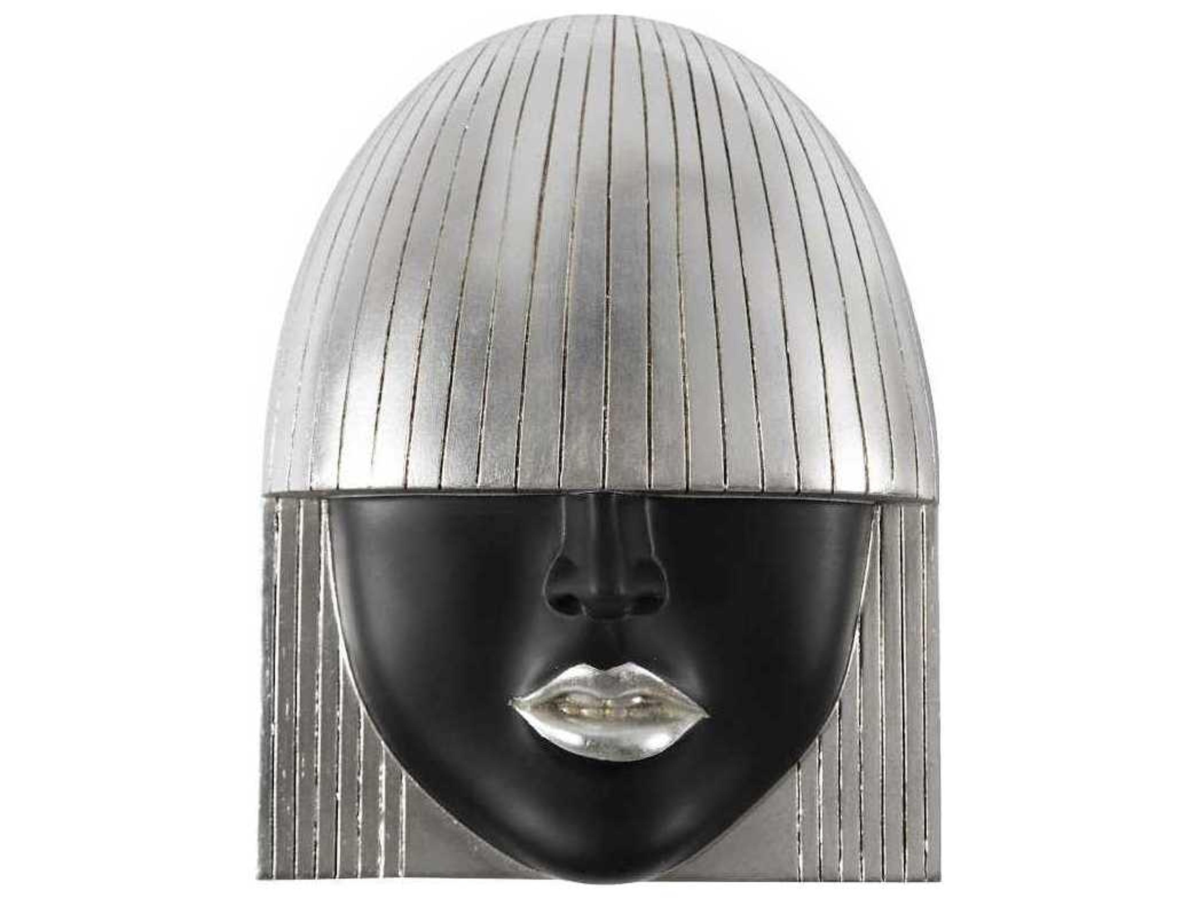 Phillips Collection Black and Silver Leaf Fashion Faces Wood Wall Art Set of 3