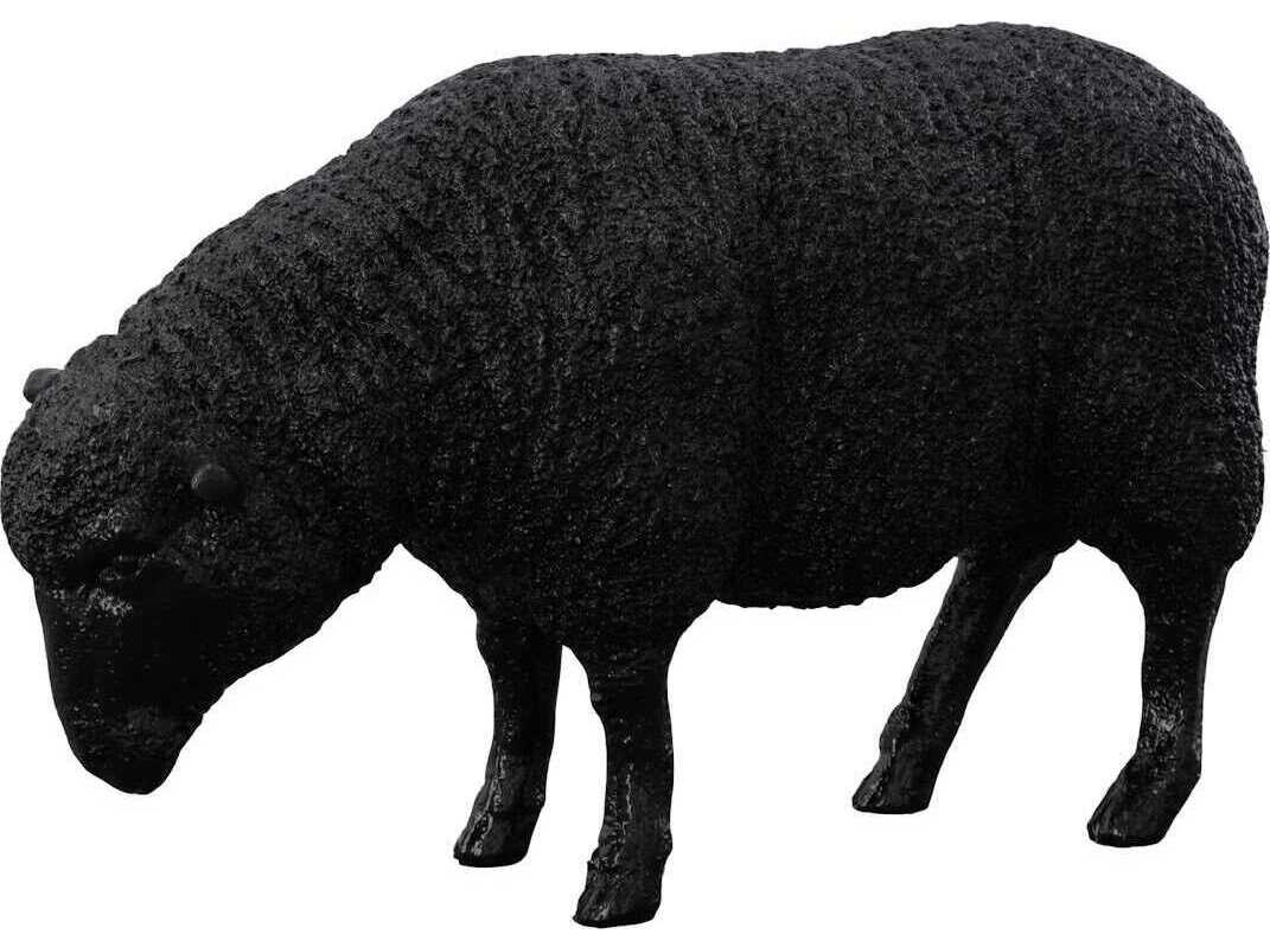 Sheep Sculpture Black Modern Outdoor Decor